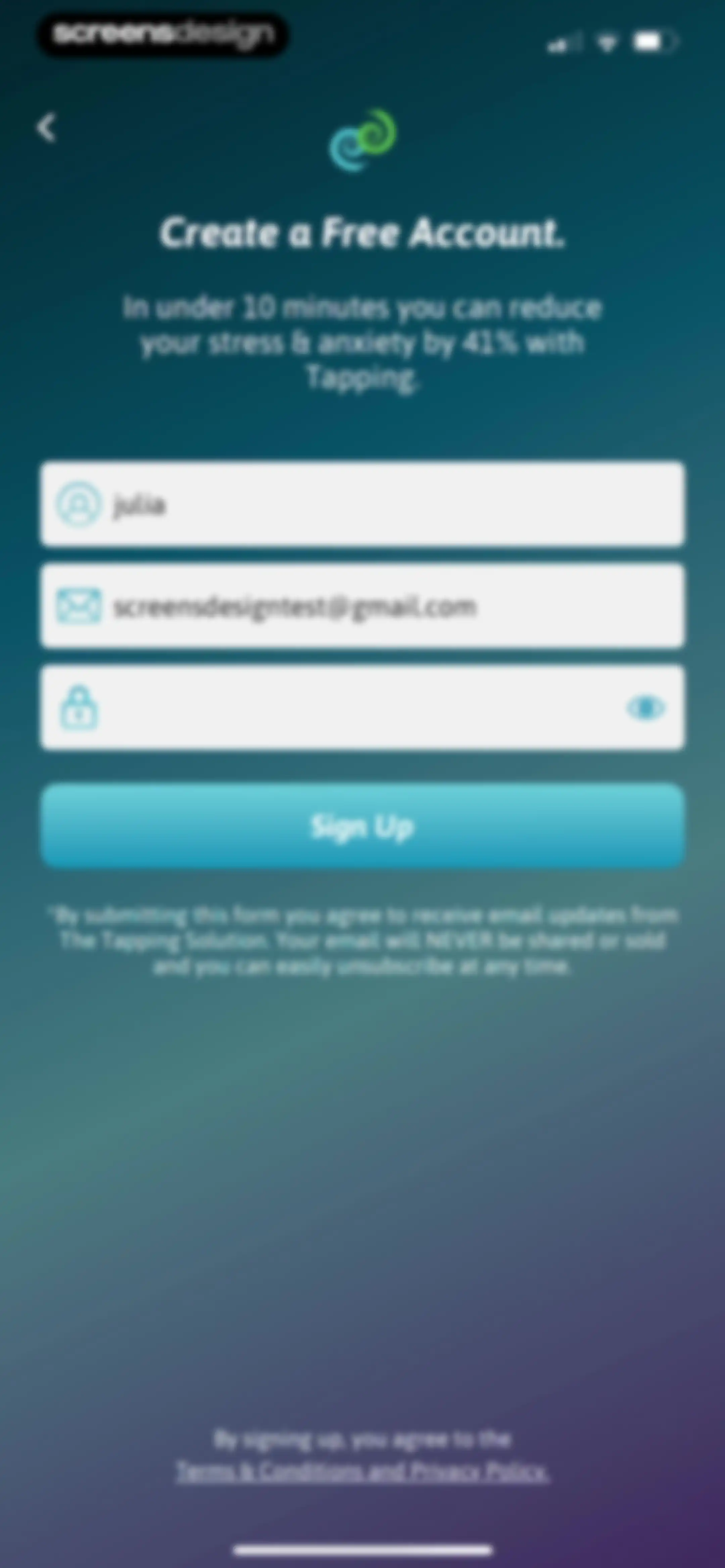 The Tapping Solution screen 8