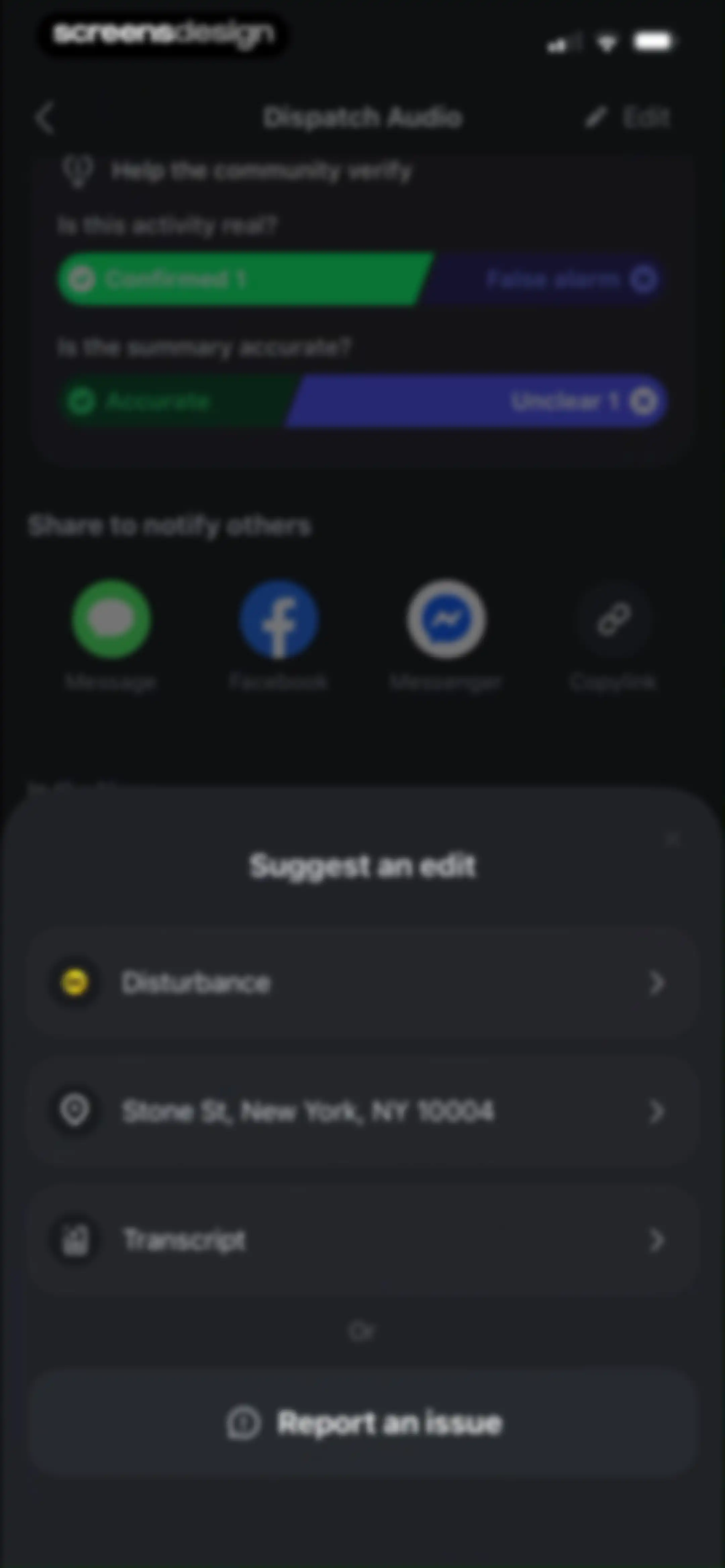 CrimeRadar Dispatch Audio screen 31