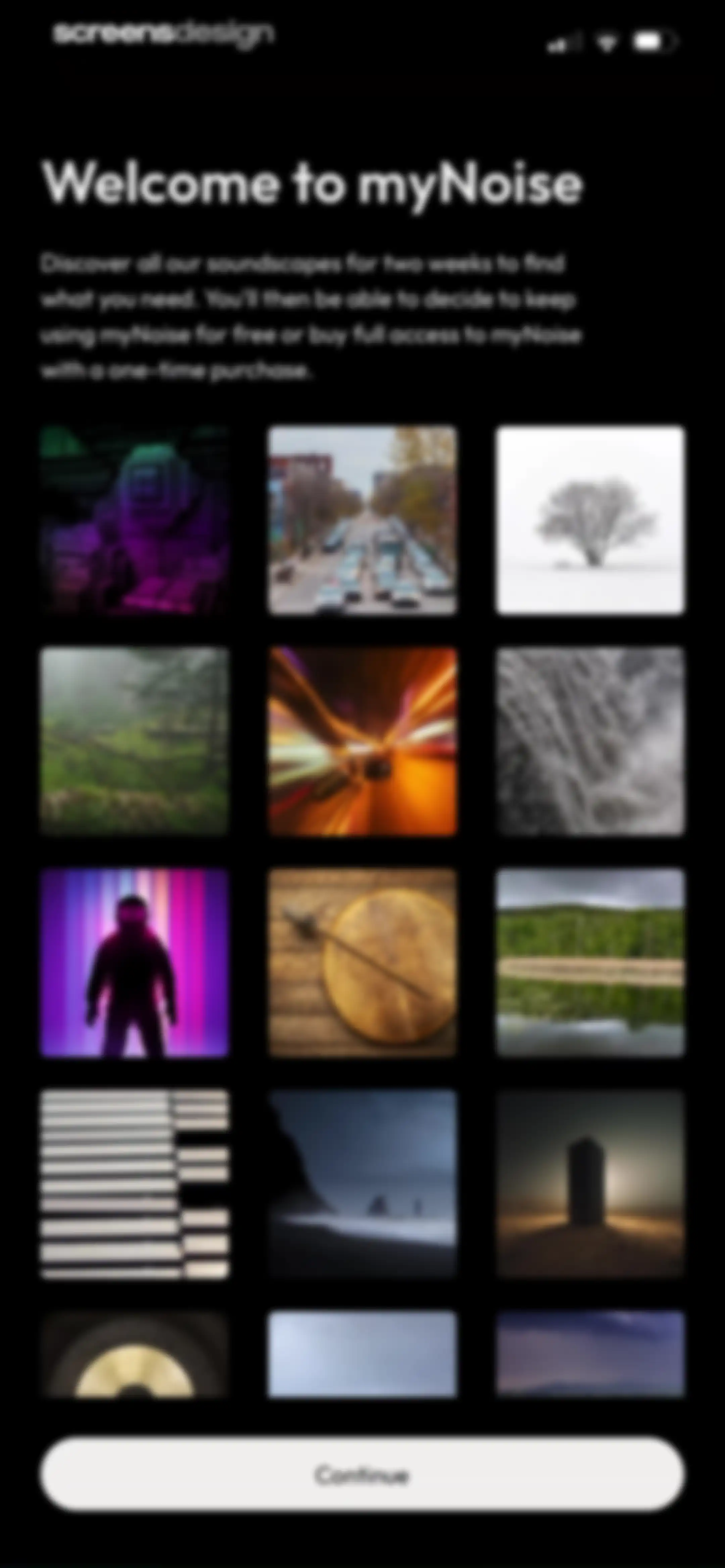myNoise: Focus · Relax · Sleep screen 2