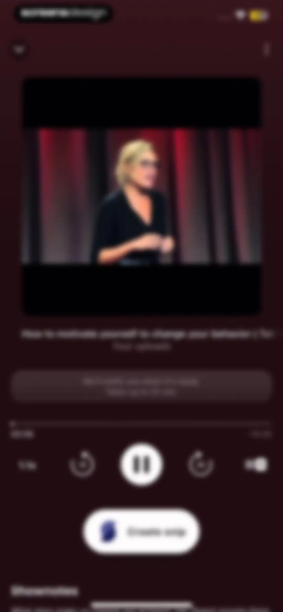 Snipd | AI Podcast Player screen 108
