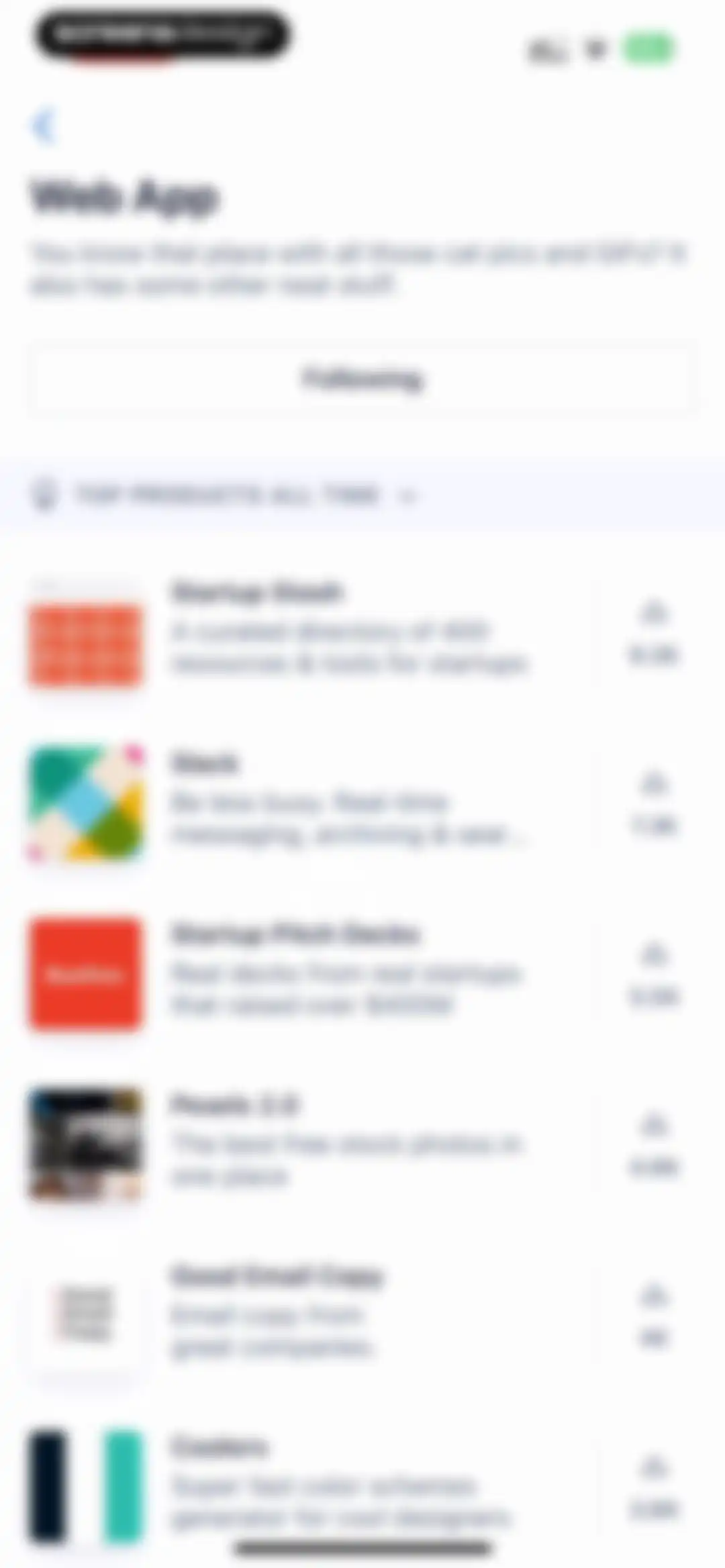 Product Hunt screen 57