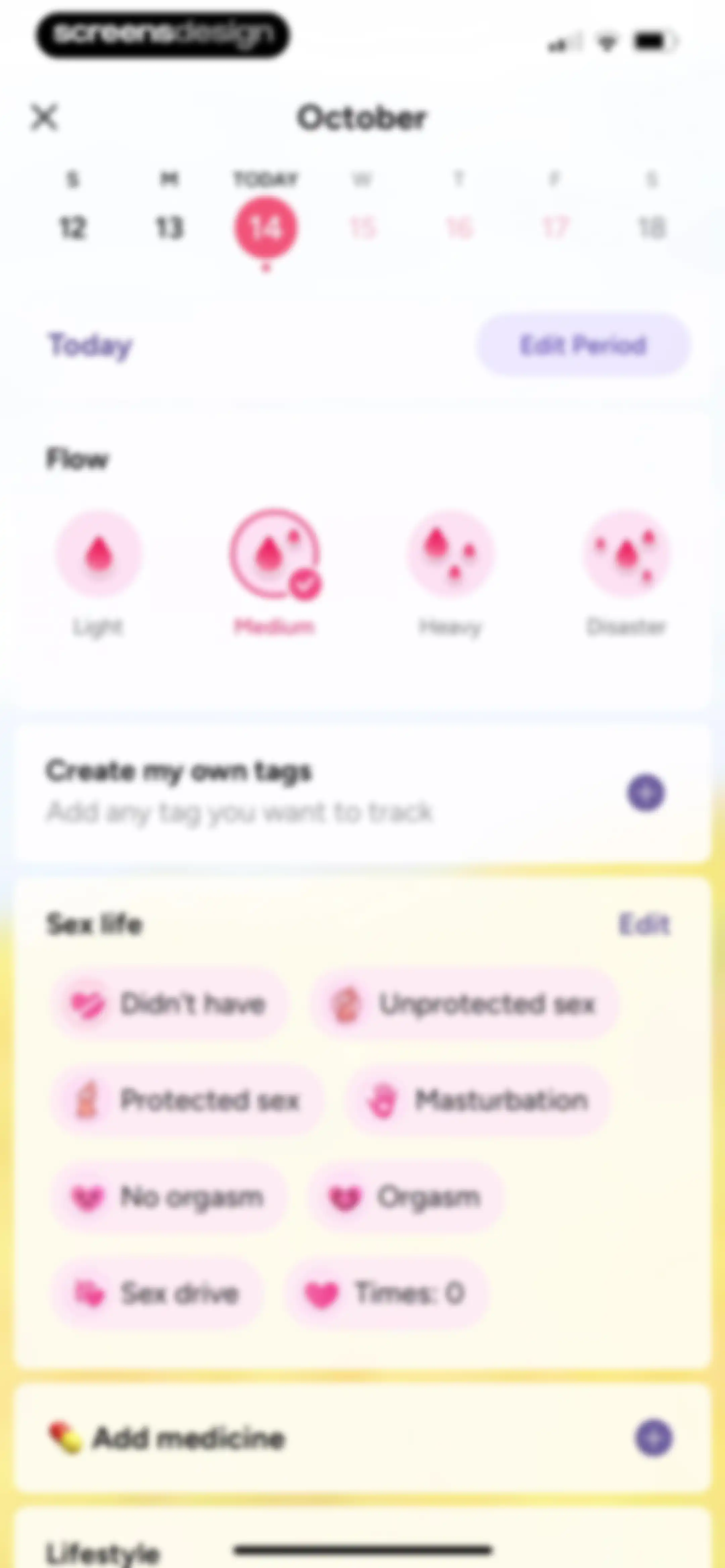 Period Tracker Period Calendar screen 139