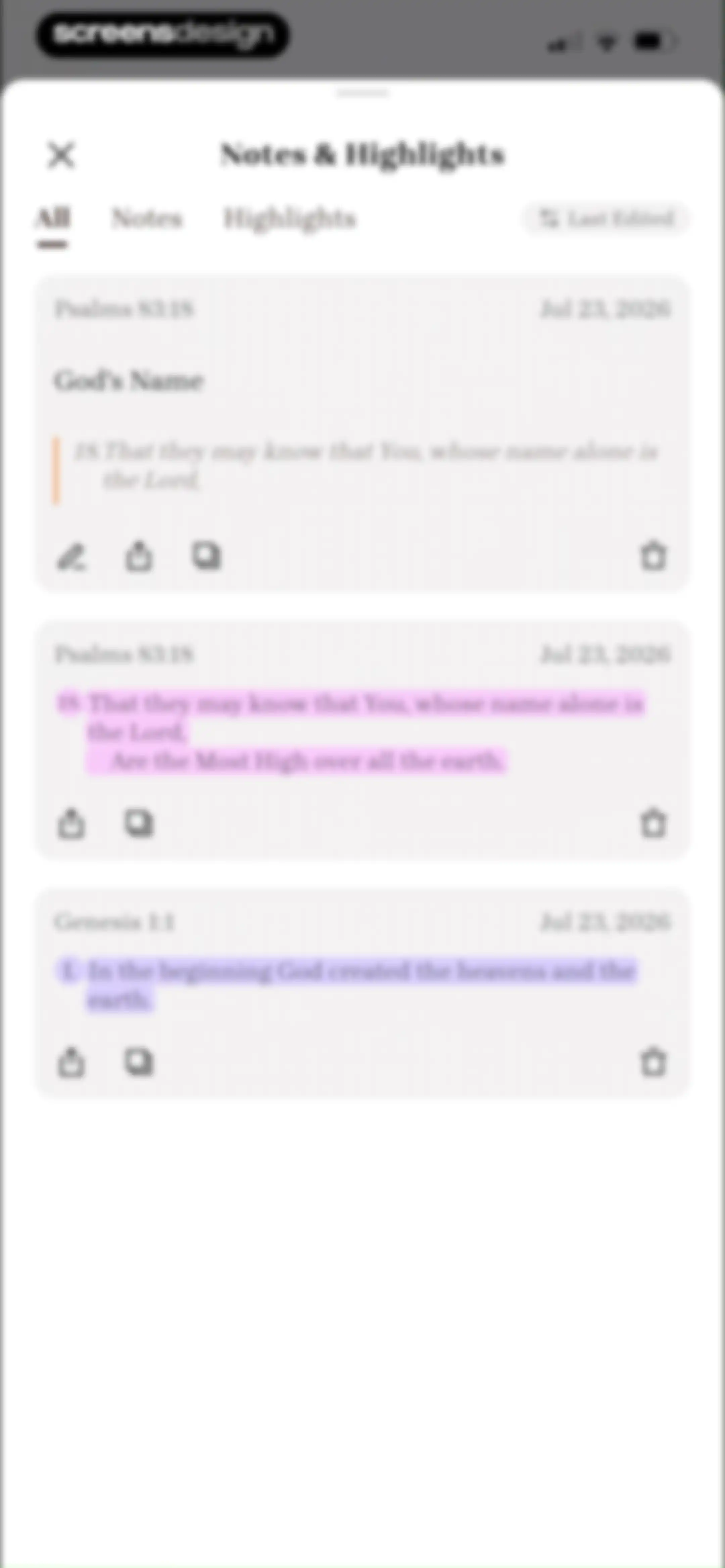 Bible Note: Sermon Notes screen 126