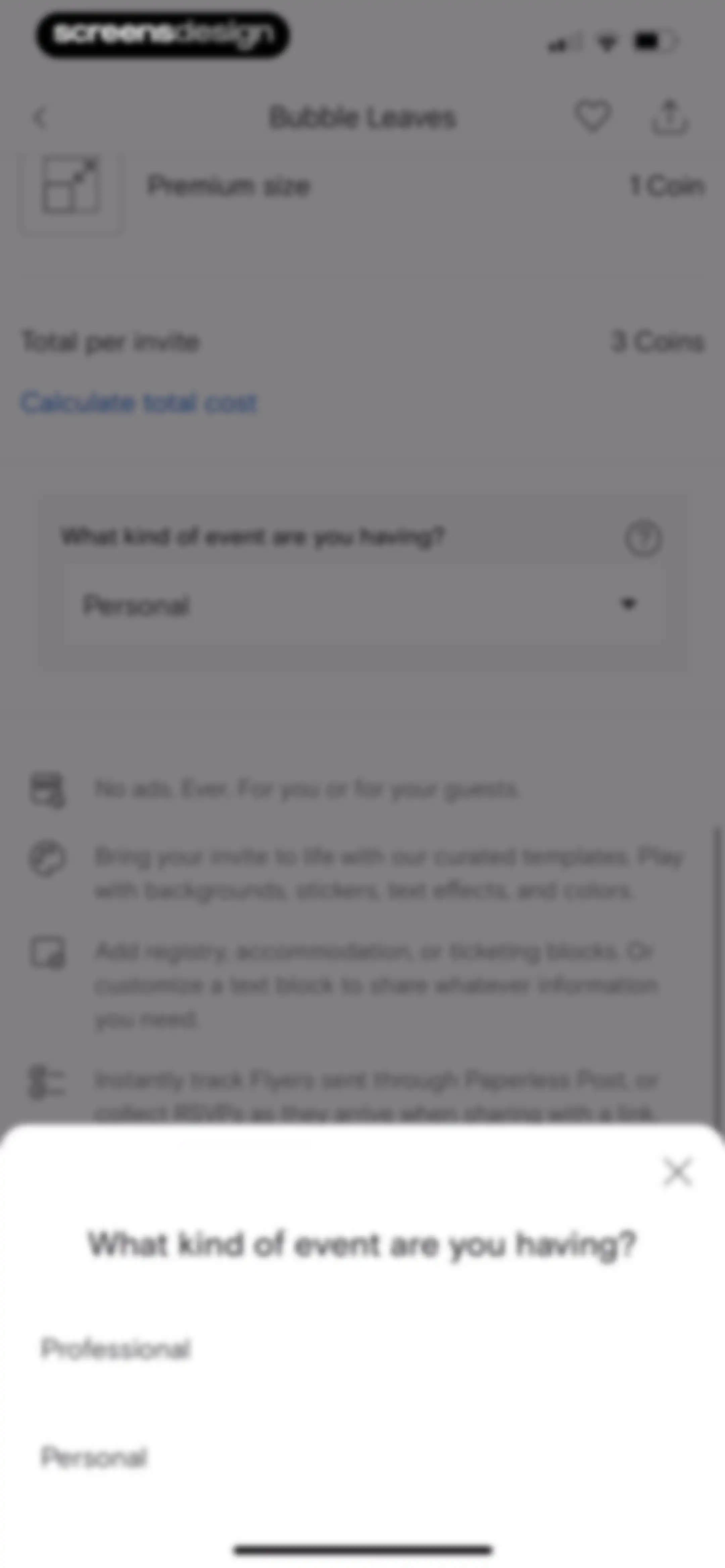 Paperless Post: Invitations screen 95
