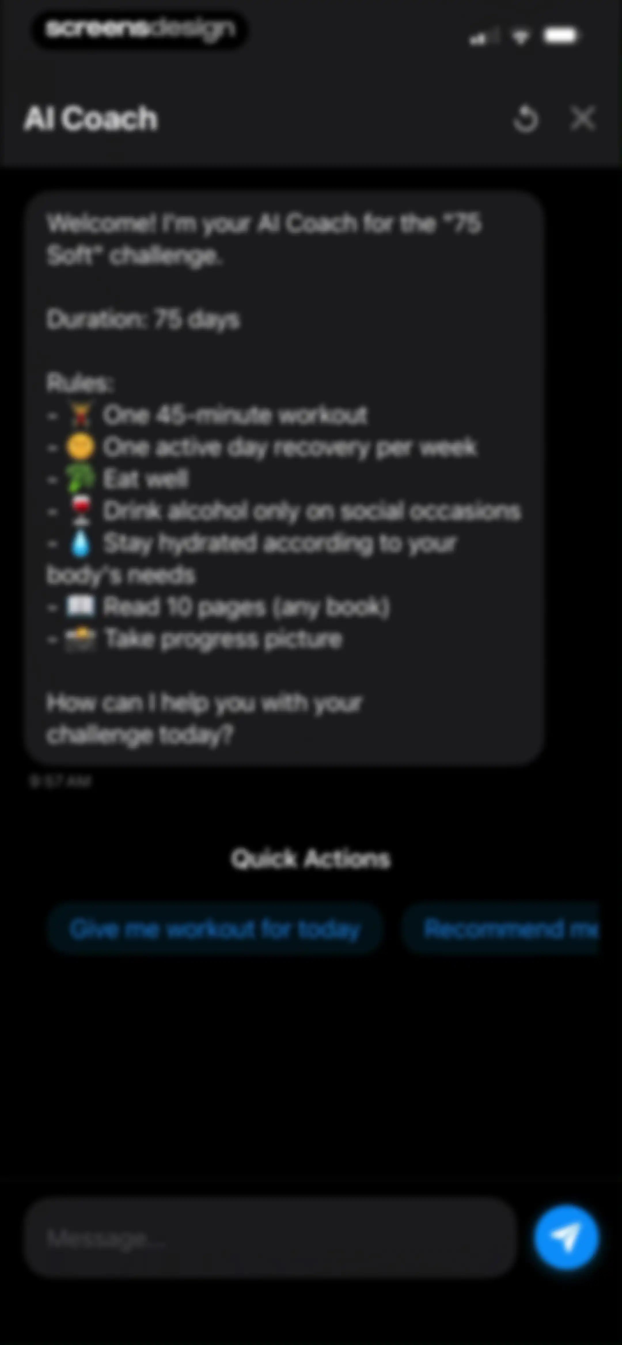 75 Days Challenge Tough & Soft screen 60