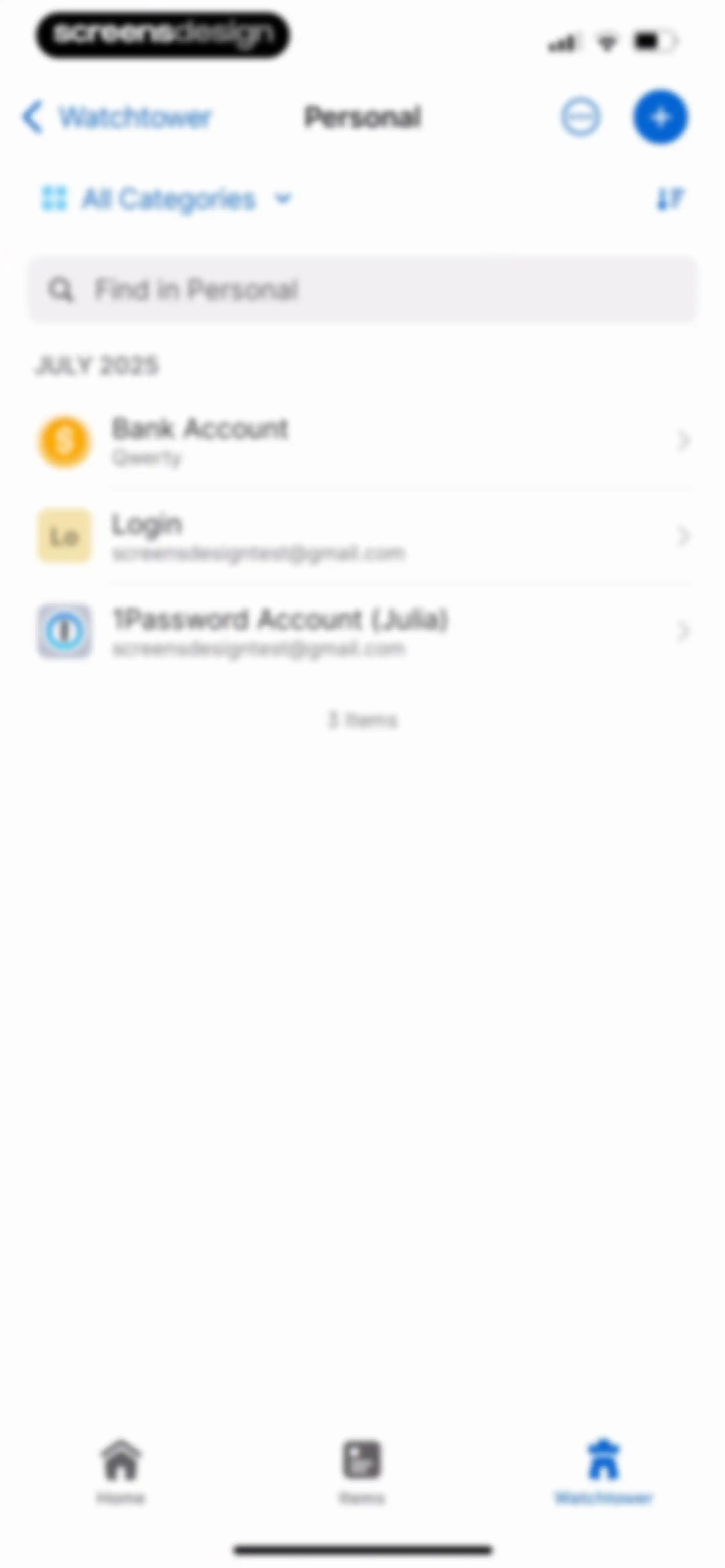 1Password: Password Manager screen 134