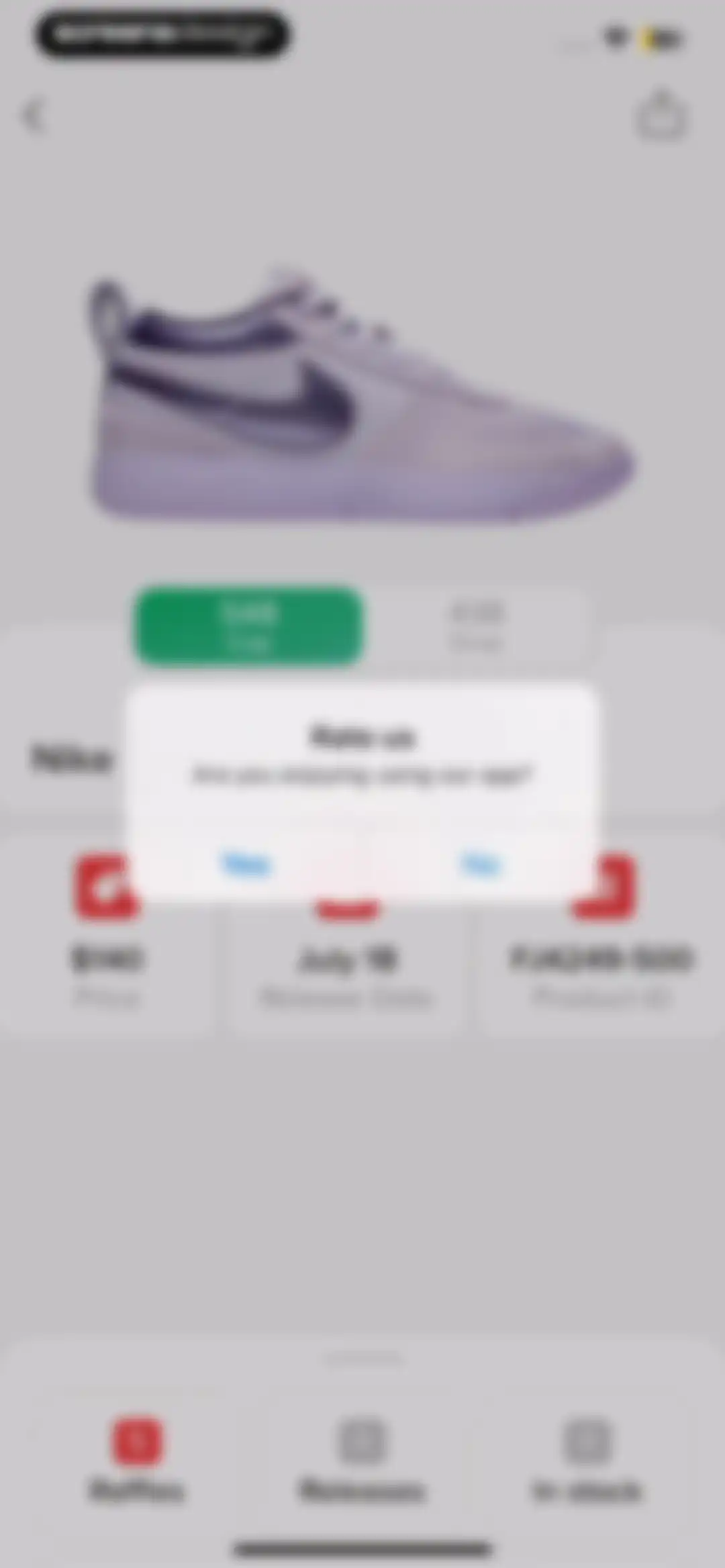 Sneakers Drops: Release＋Raffle screen 22