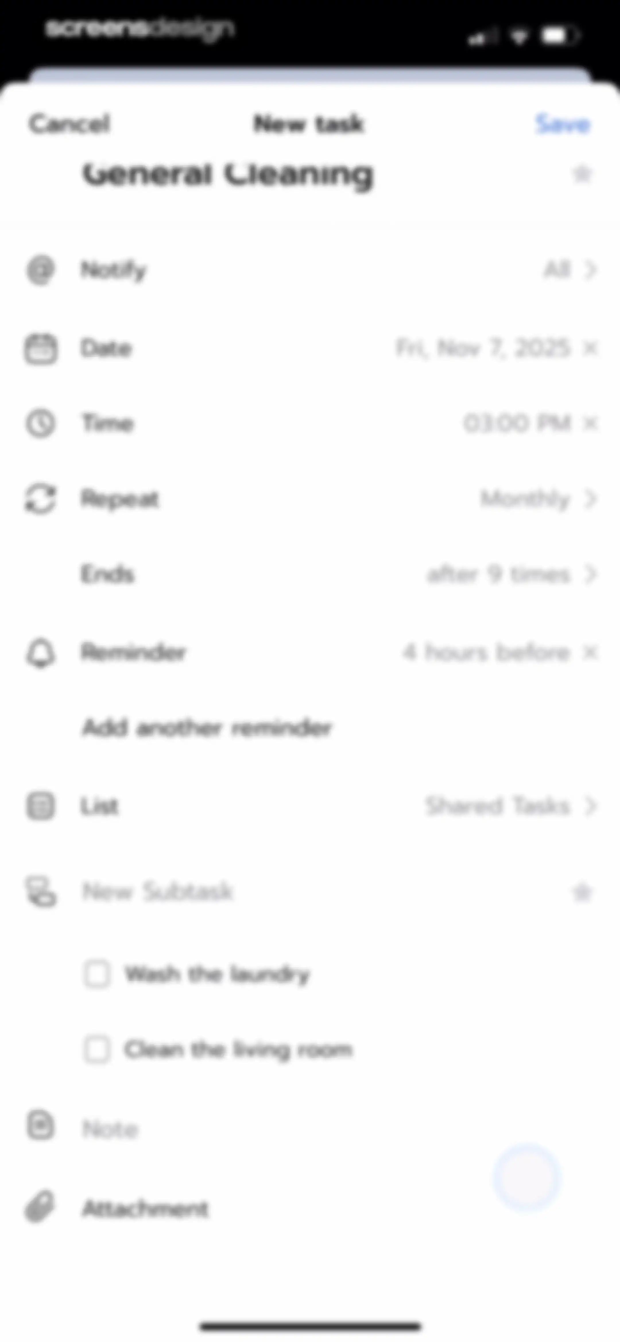 Shared Family Calendar: FamCal screen 28
