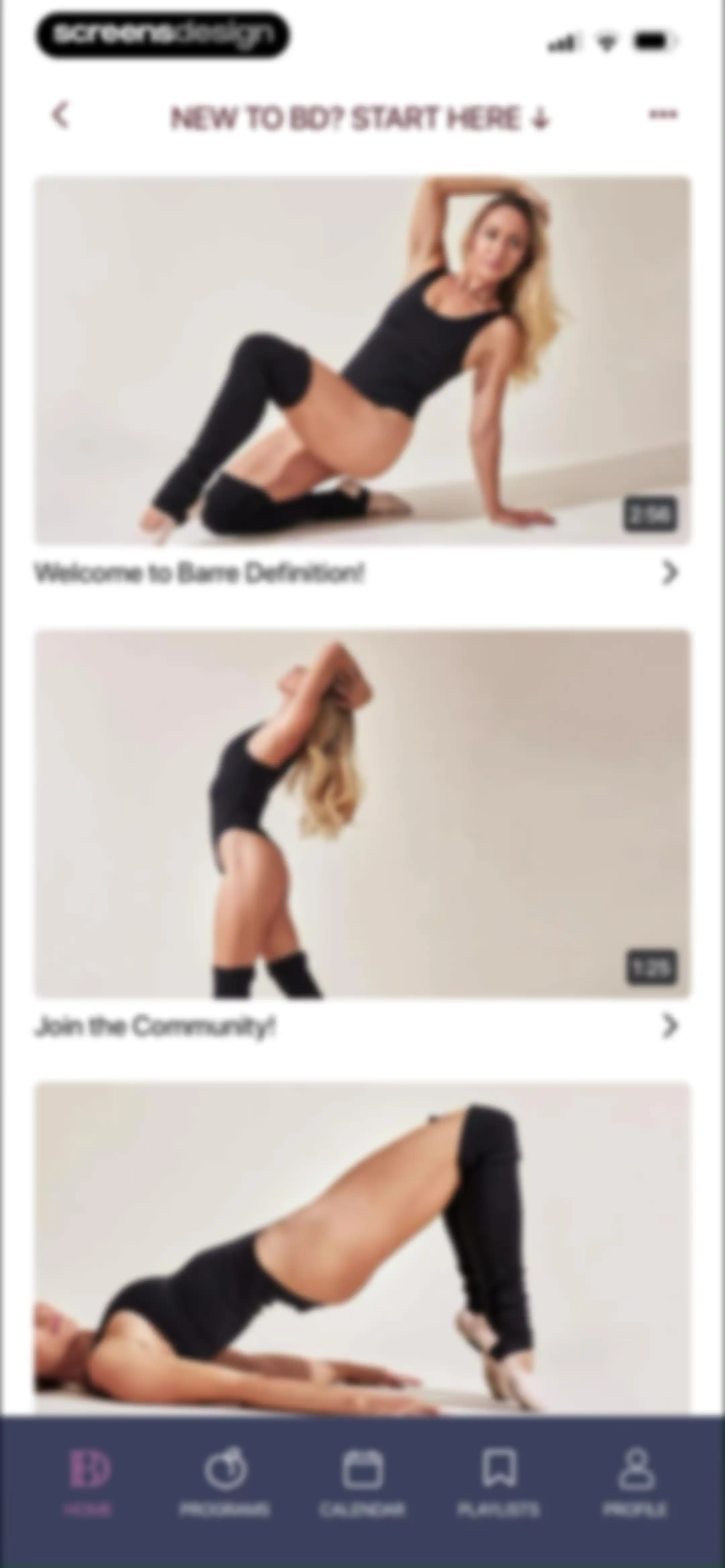 Barre Definition screen 53