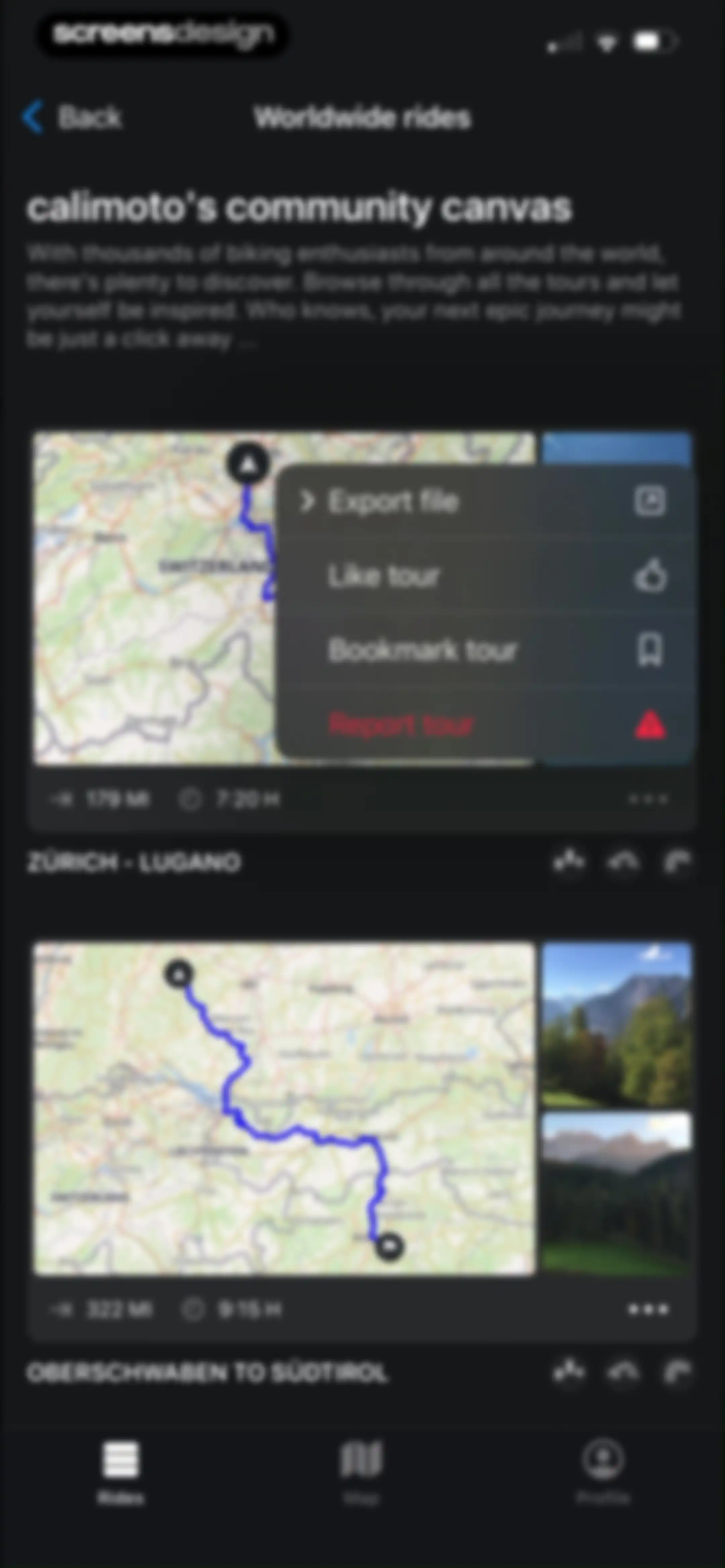 calimoto Motorcycle Navigation screen 86