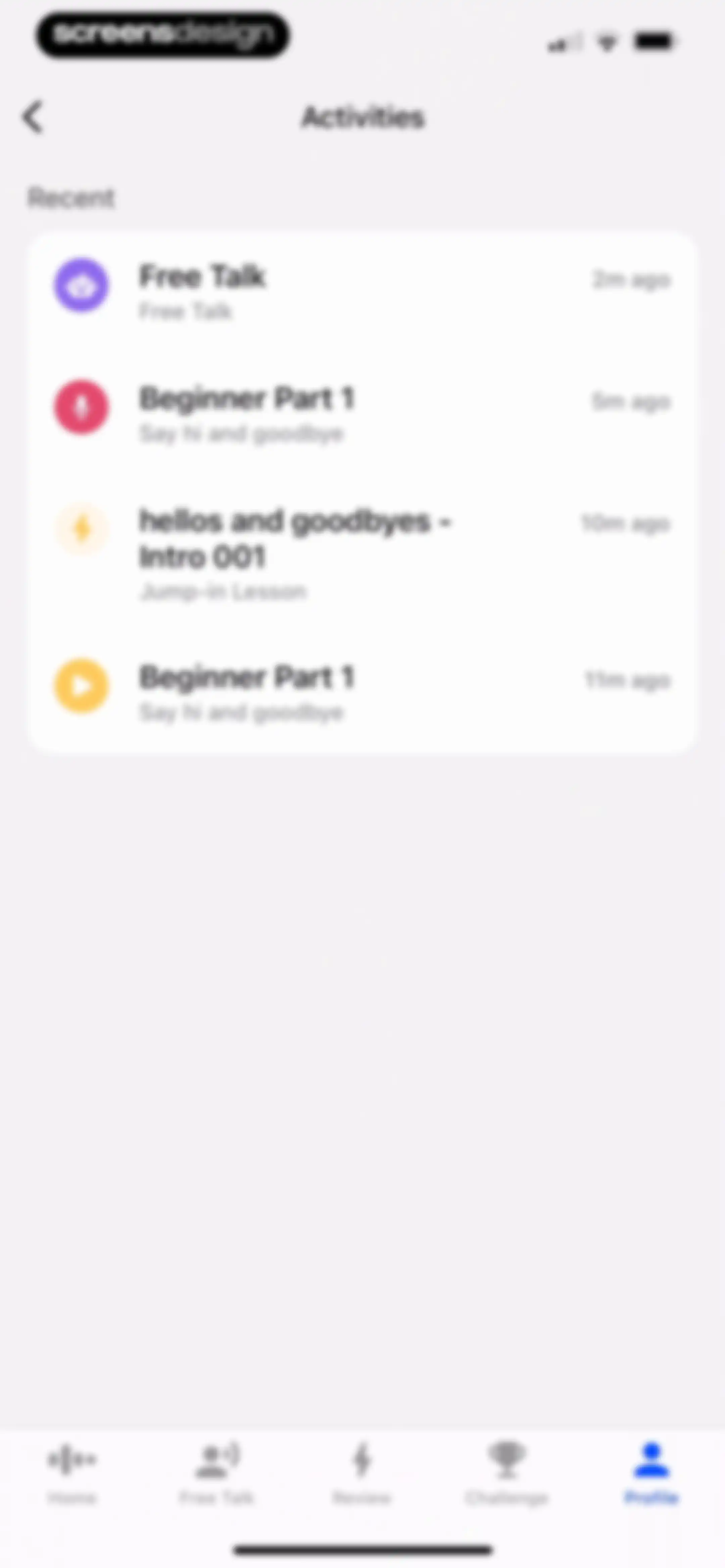 Speak: Language Learning screen 168