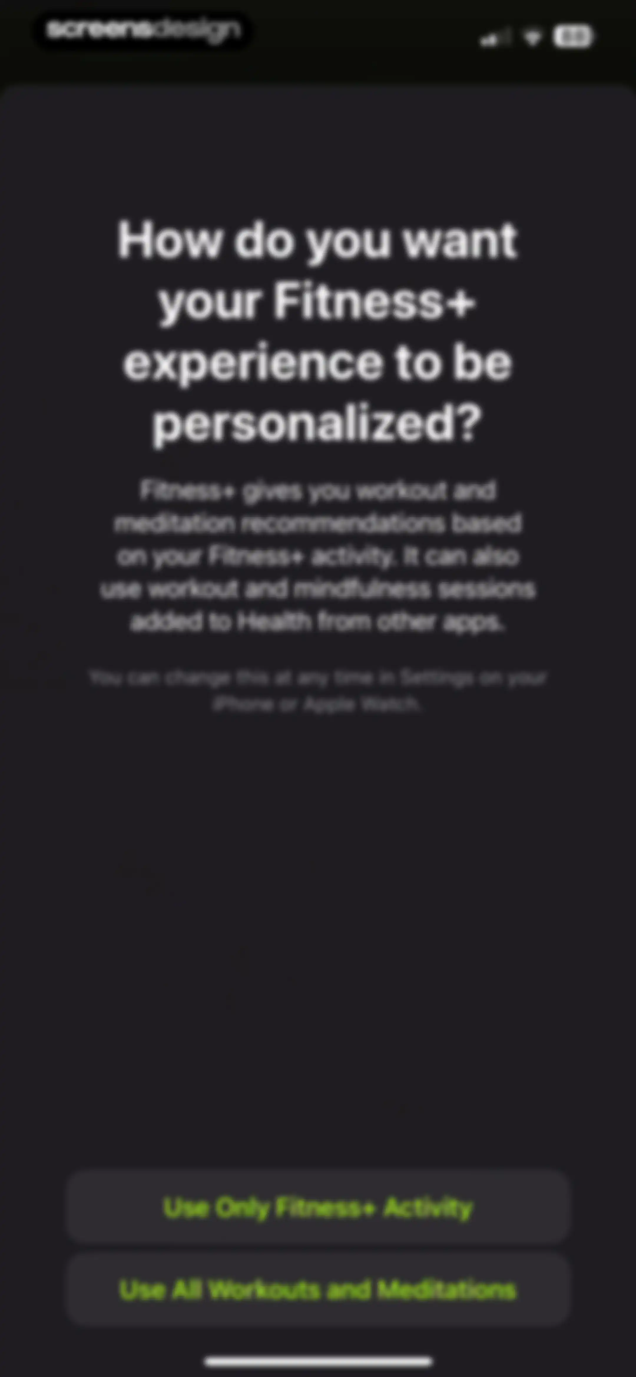 Apple Fitness screen 90
