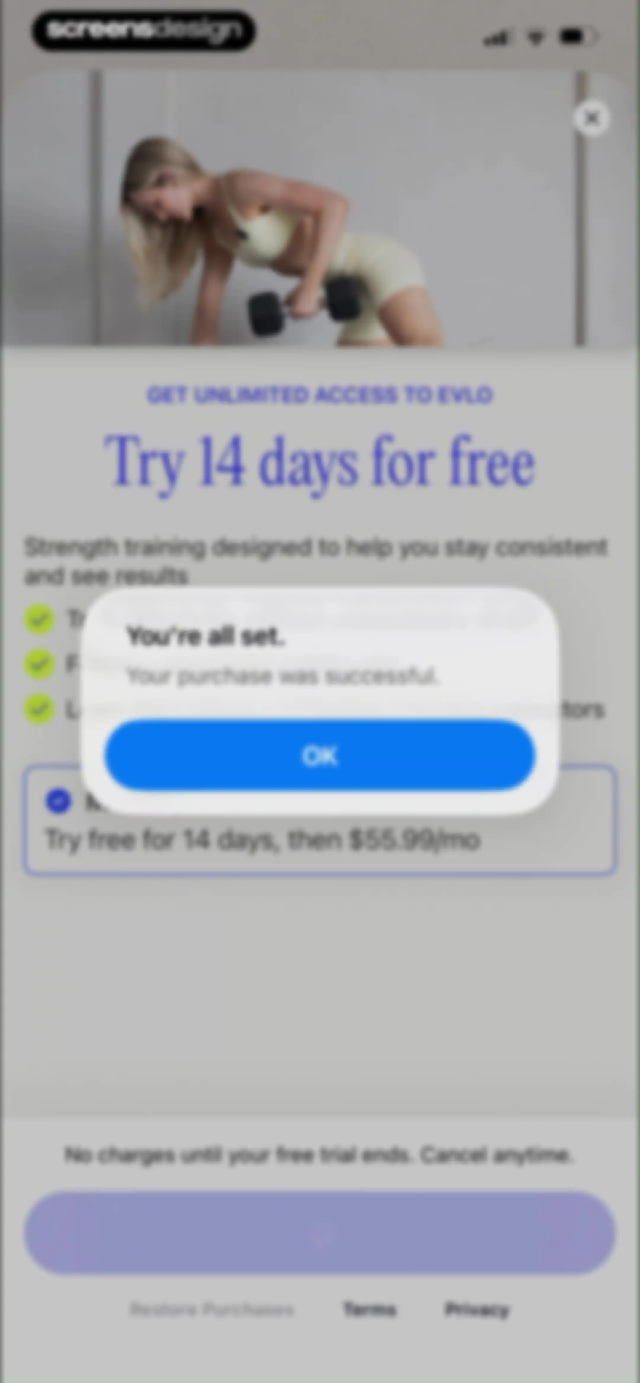 Evlo Fitness screen 5