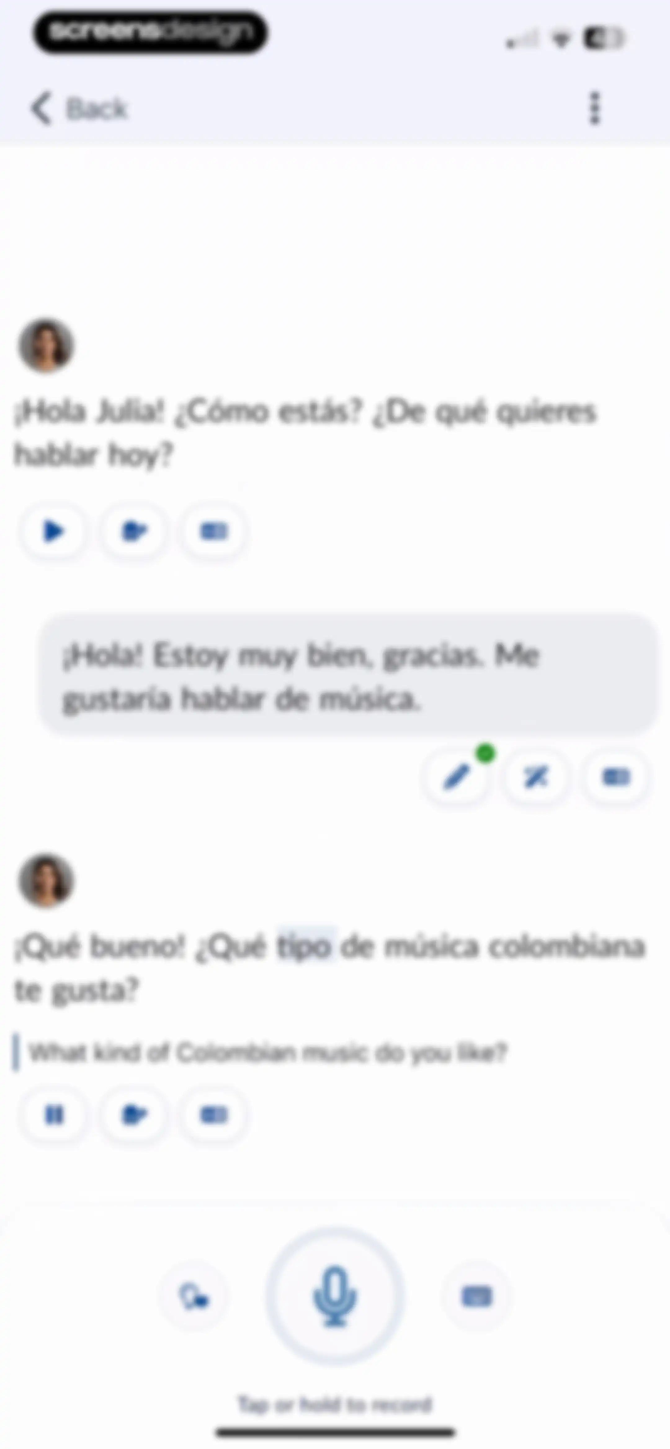 Langua: AI language learning screen 48