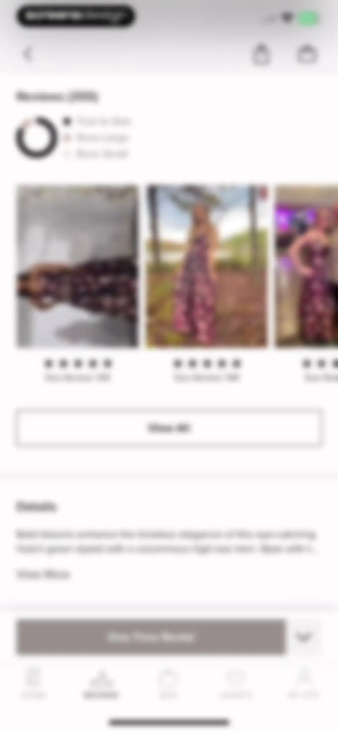 Rent the Runway (RTR) screen 28