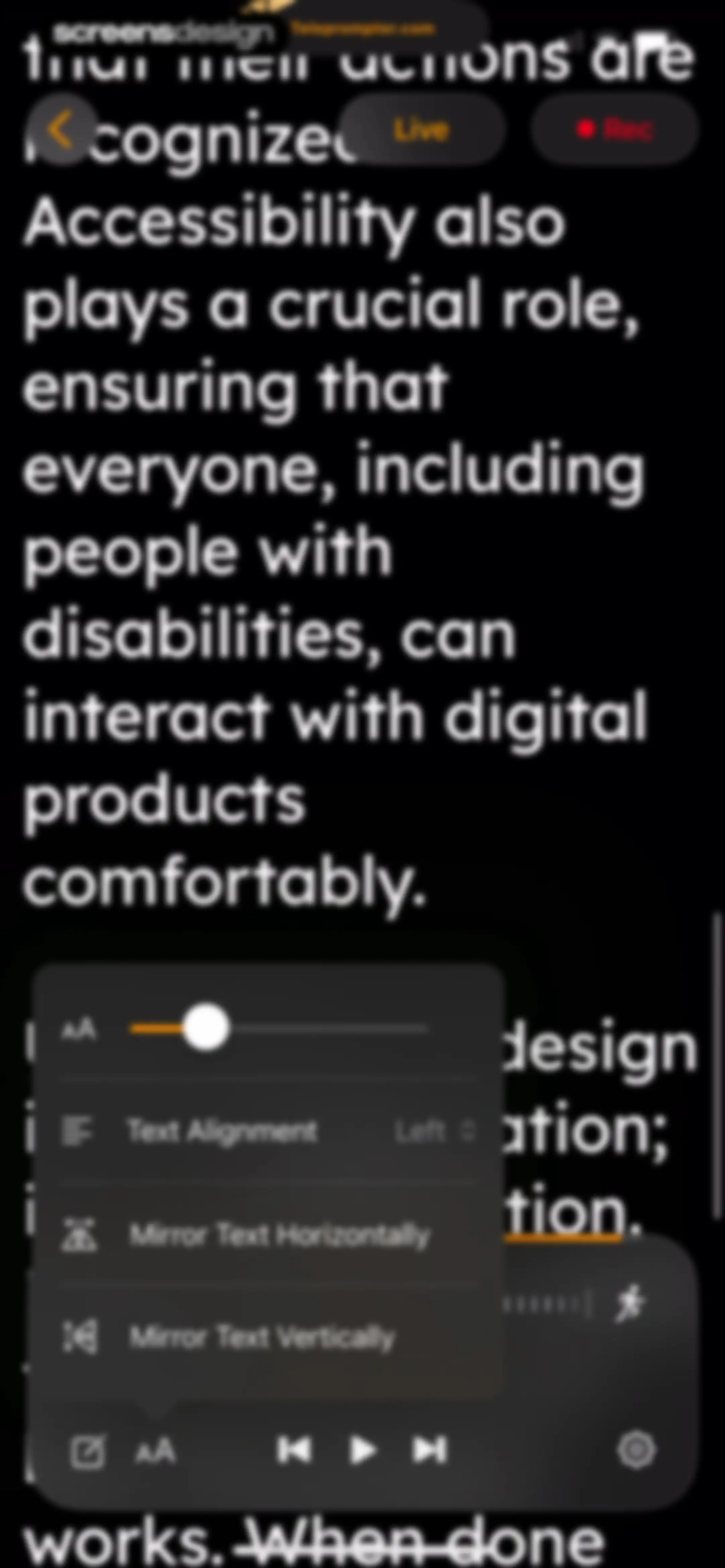 Teleprompter.com screen 102