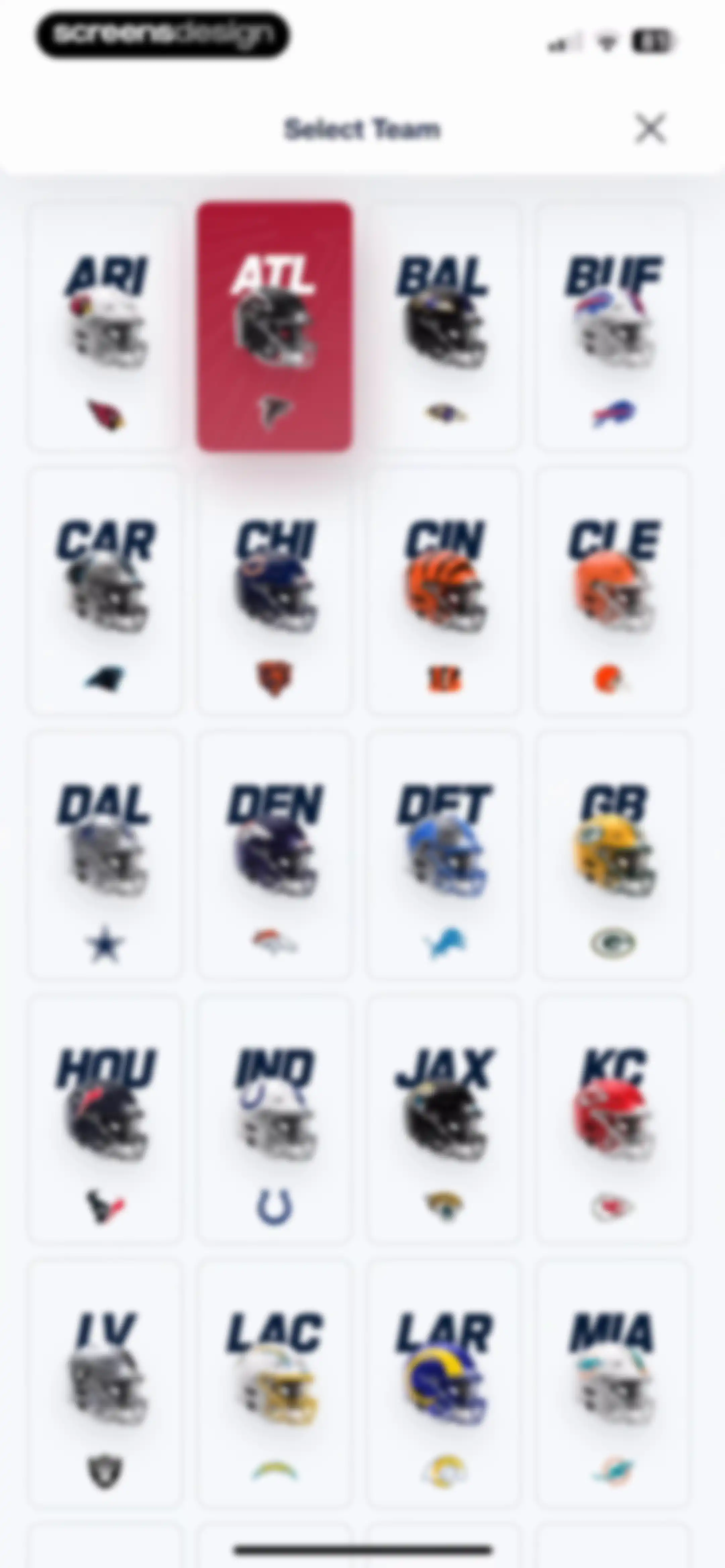 NFL screen 106