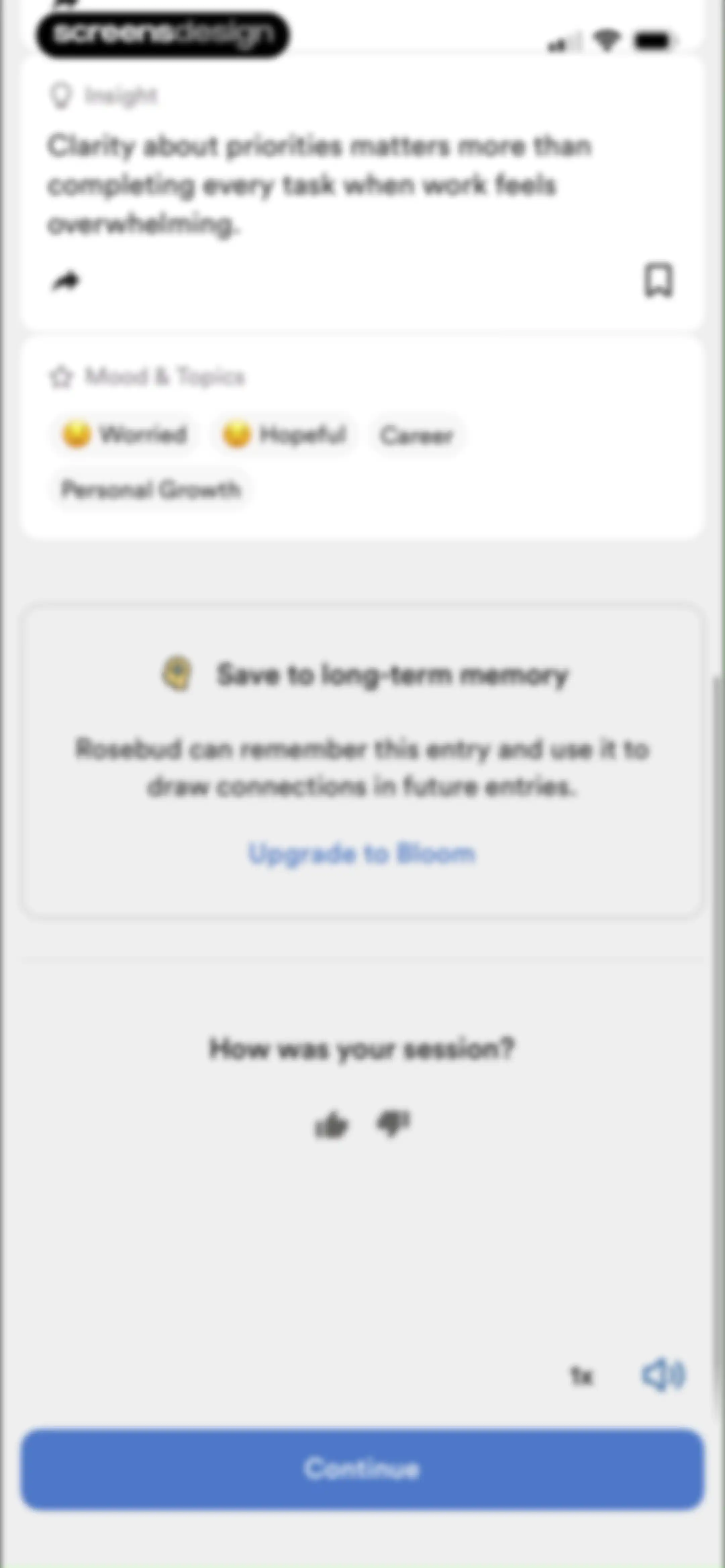 Rosebud: AI Journal & Diary screen 24