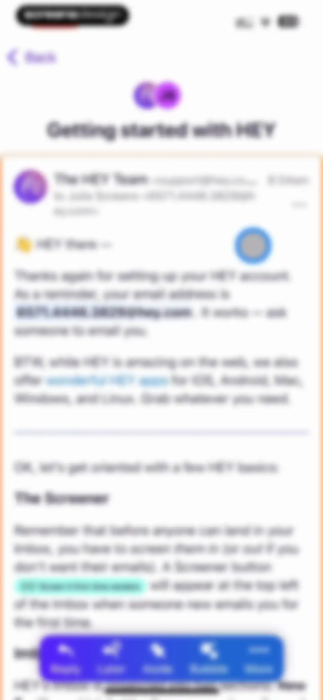 HEY Email screen 50