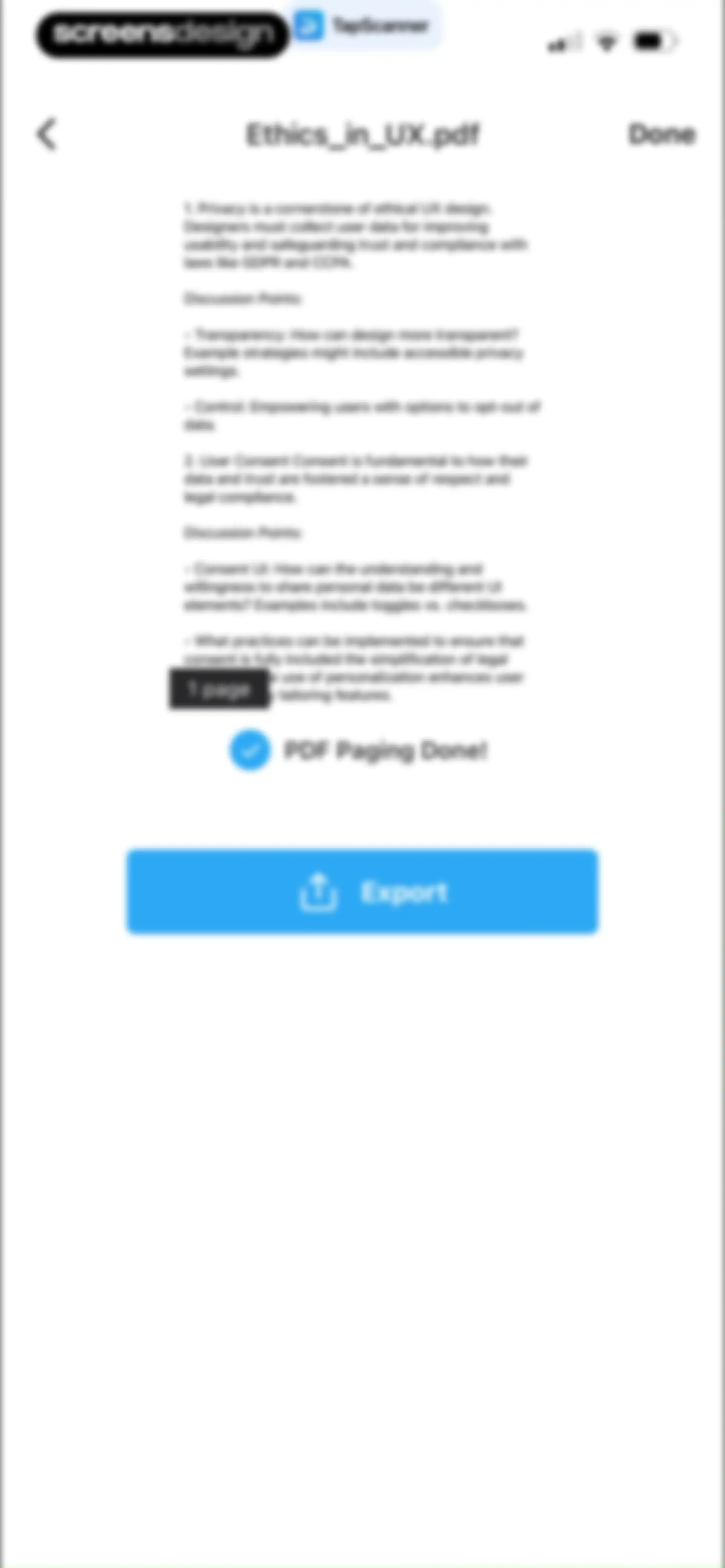 PDF Scanner App: TapScanner screen 116