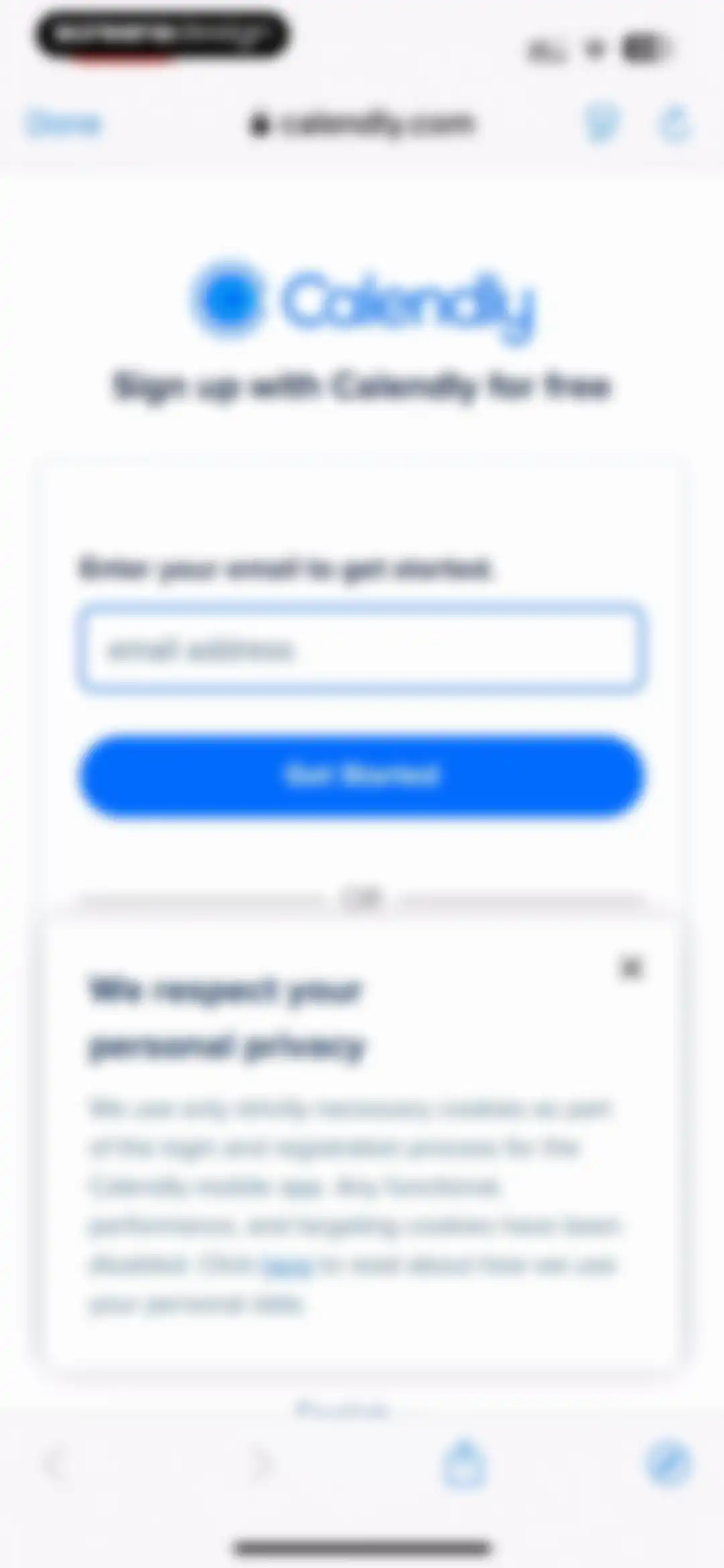 Calendly Mobile screen 2
