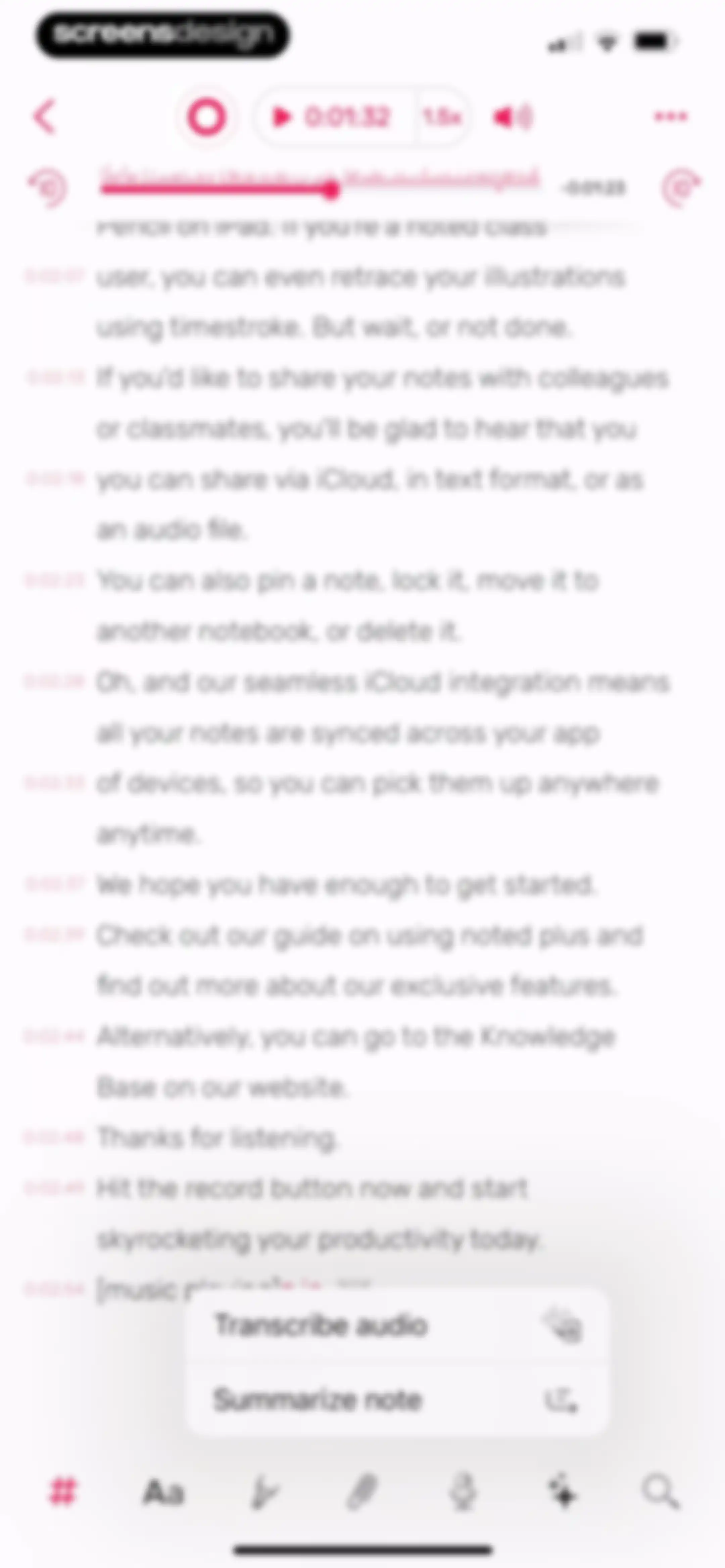 Noted: Record & AI Transcribe screen 48