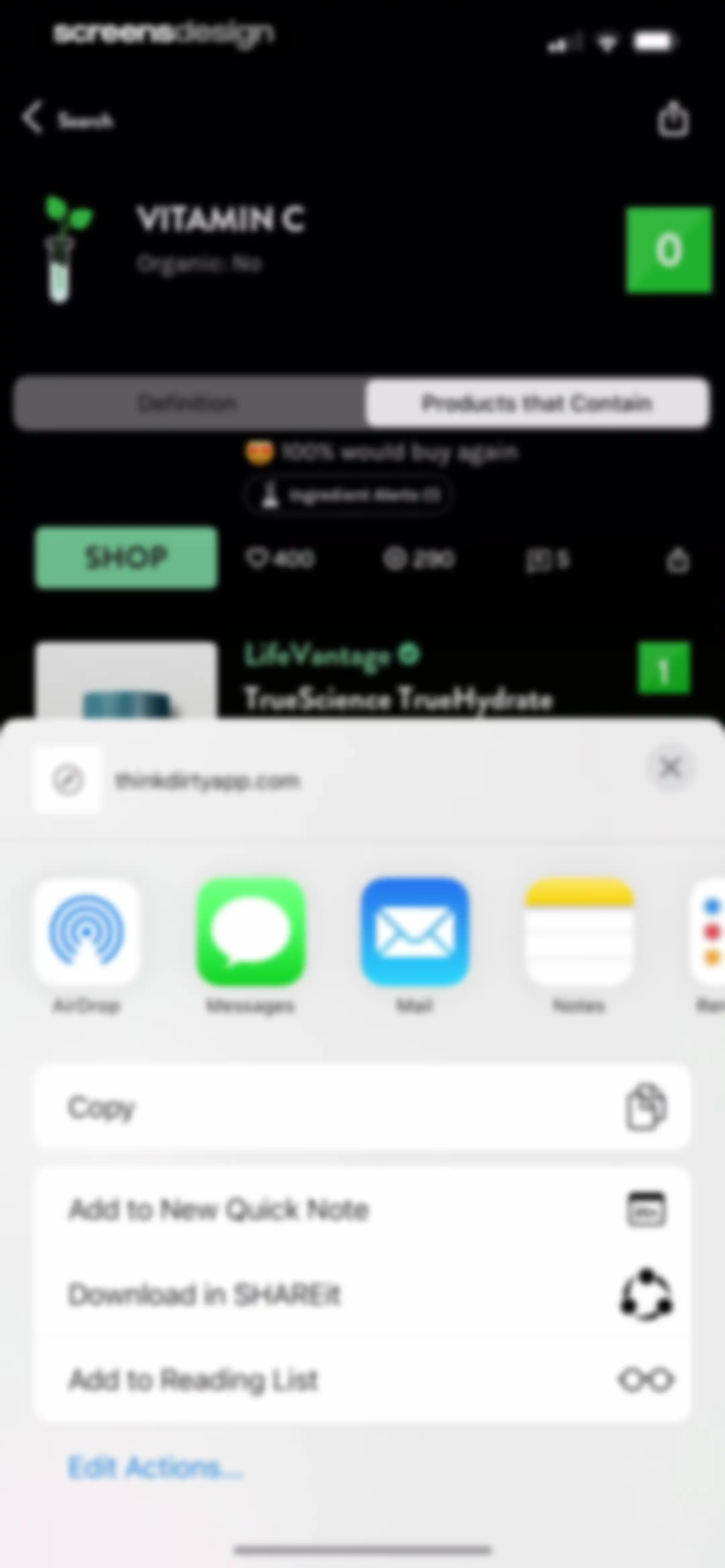 Think Dirty – Shop Clean screen 88