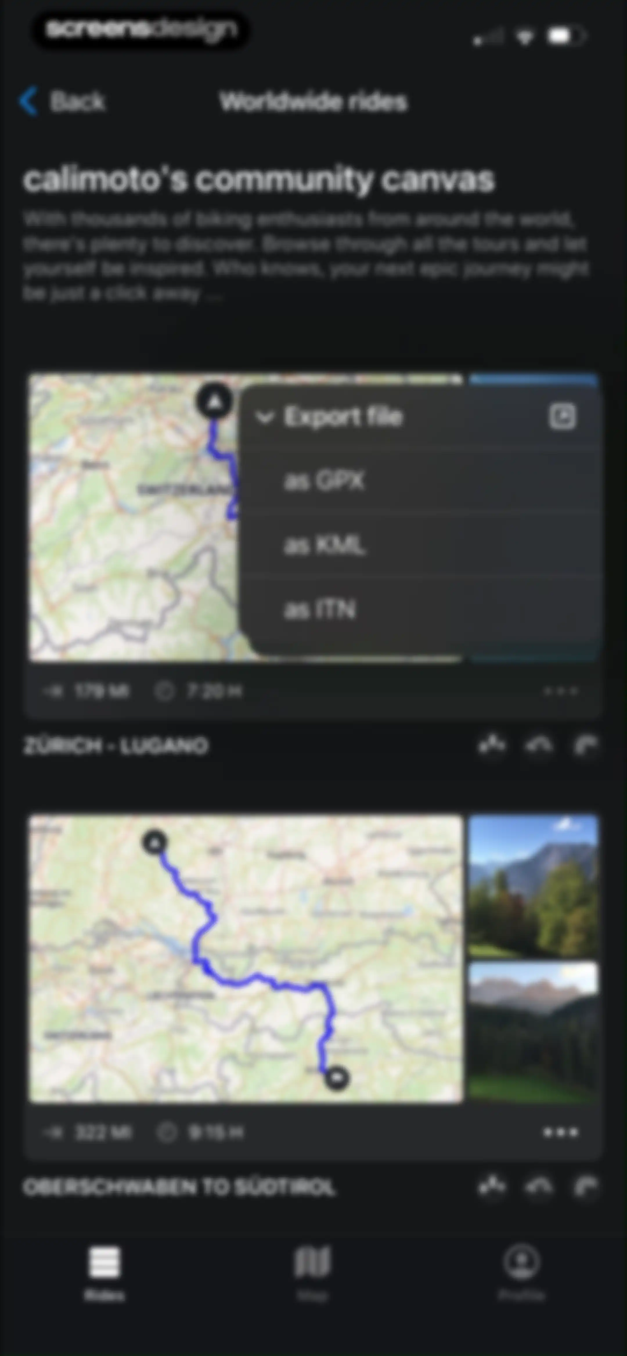 calimoto Motorcycle Navigation screen 87