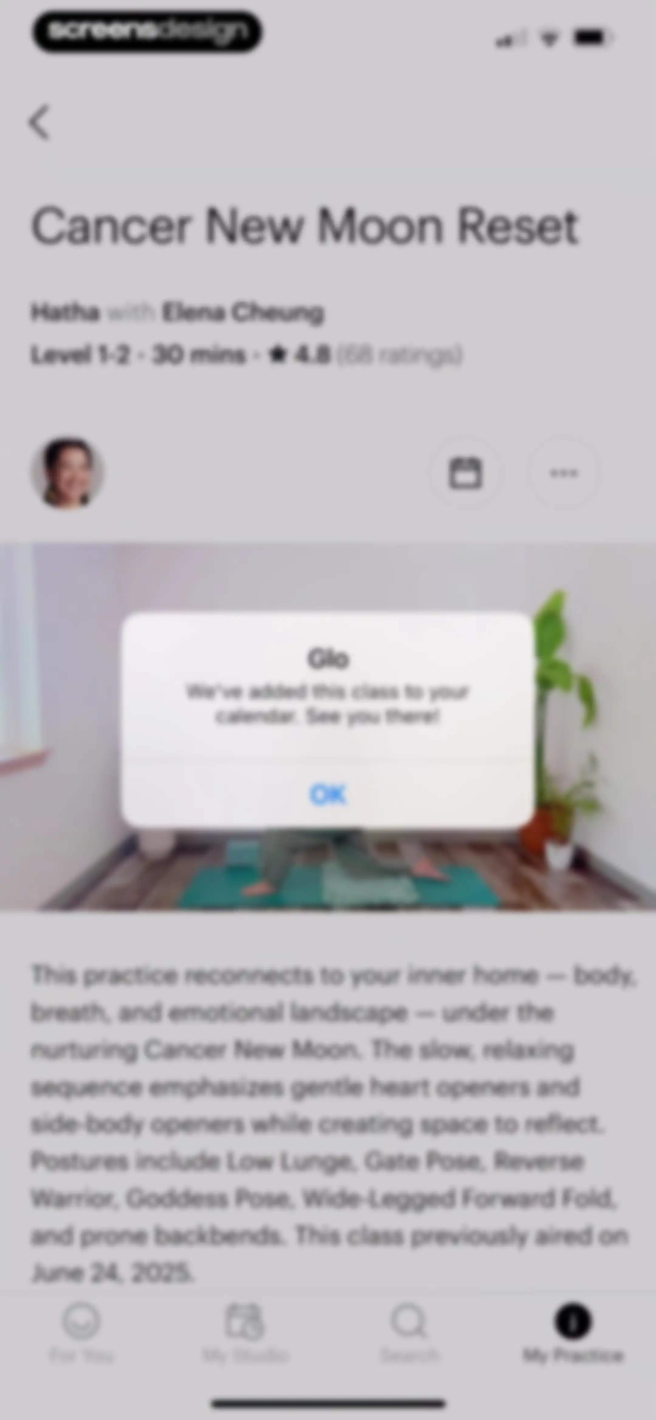 Glo | Yoga and Meditation App screen 101