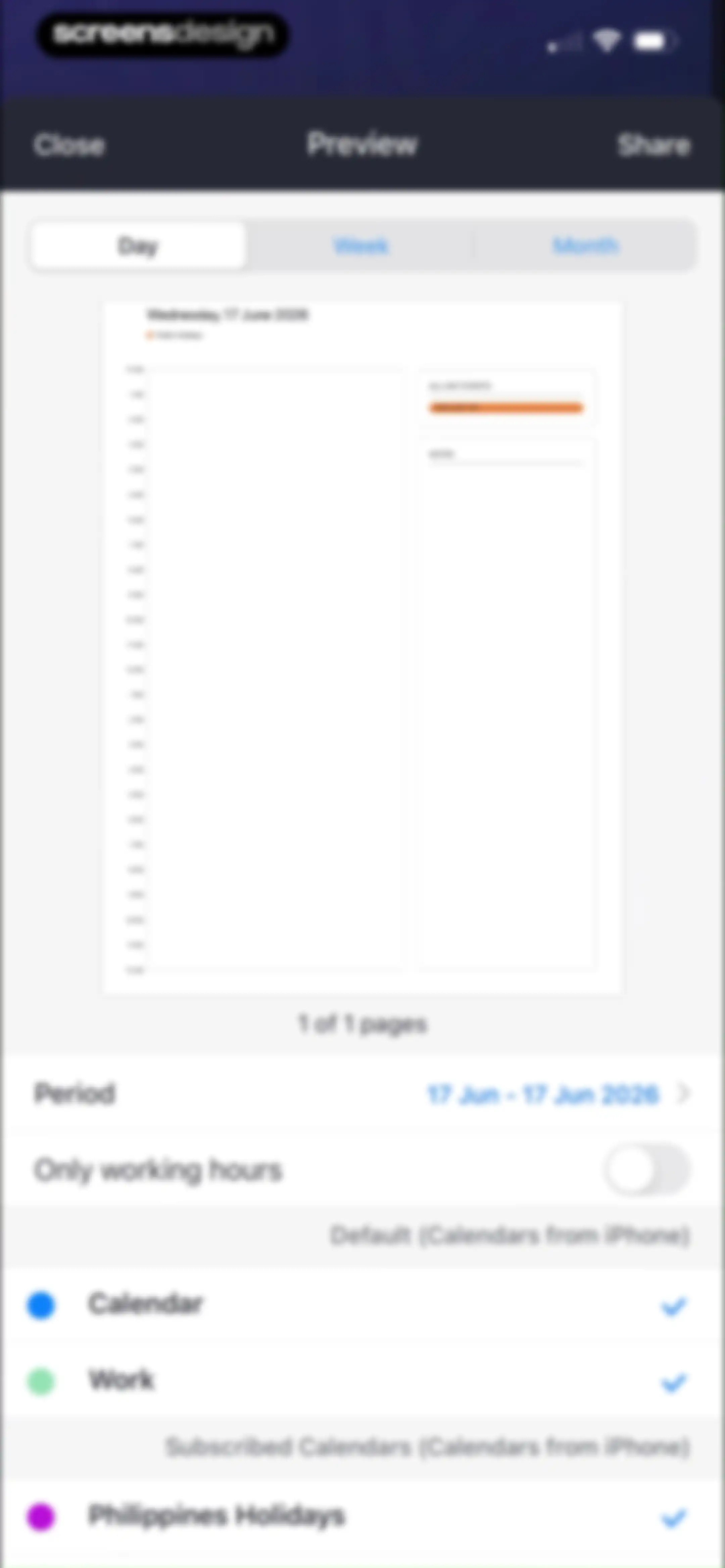 Calendars: Schedule Planner screen 96