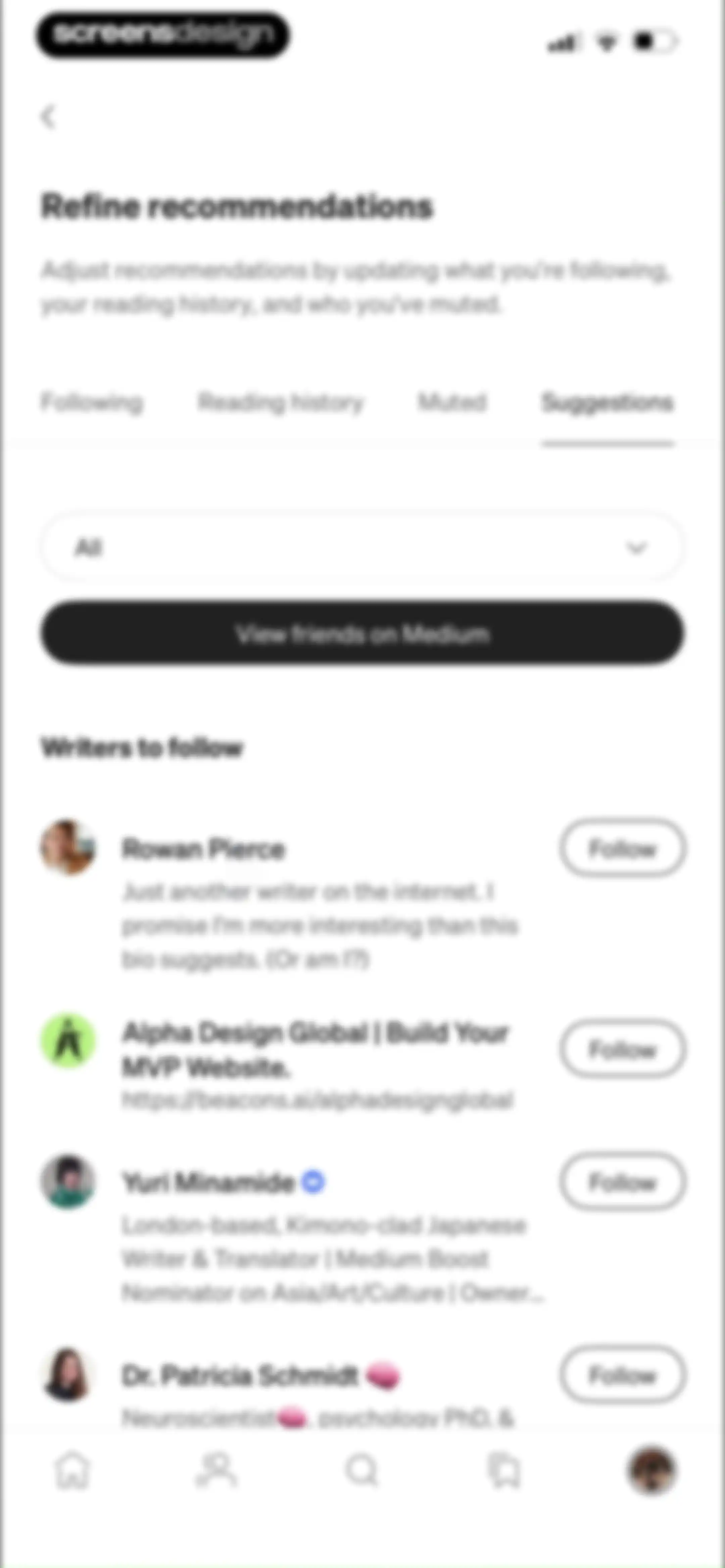 Medium: Read & Write Stories screen 124