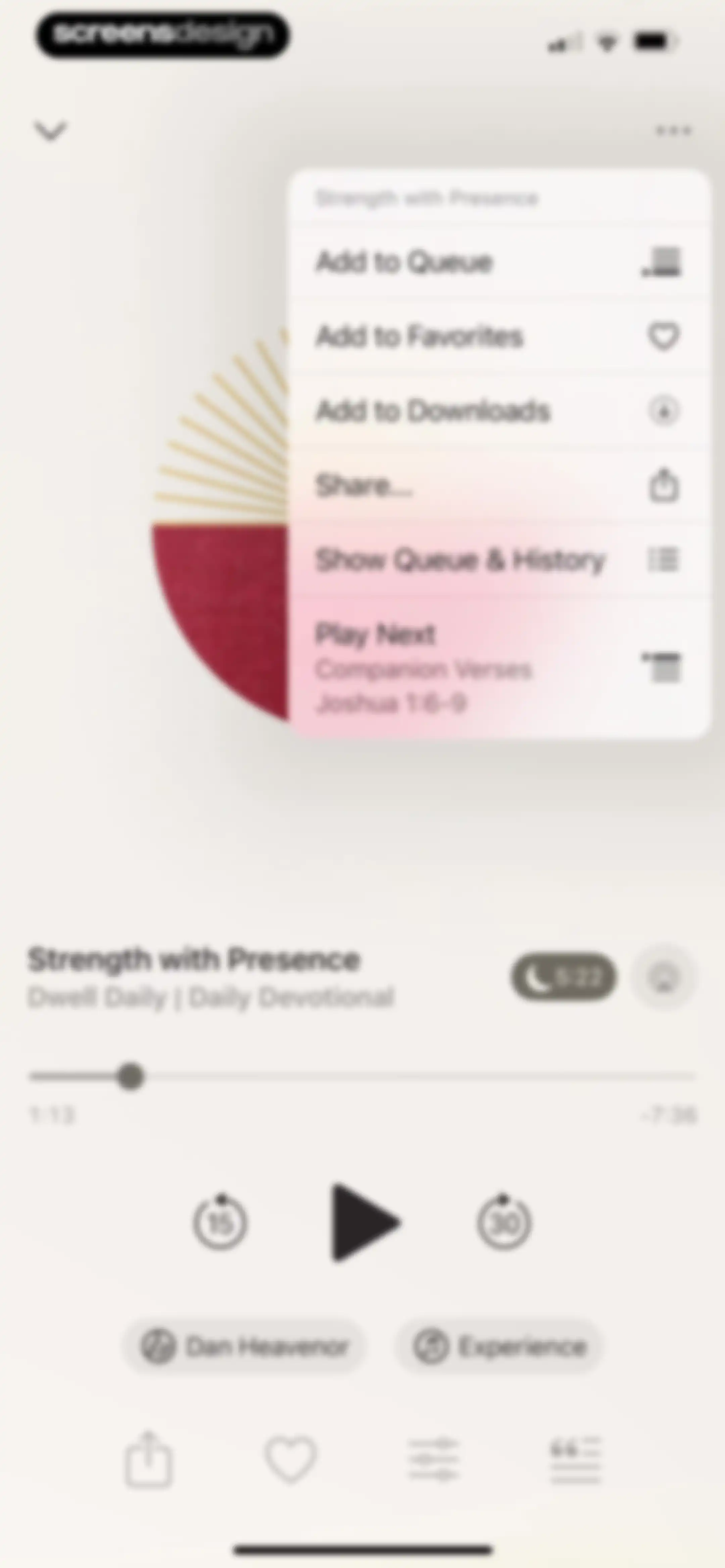 Dwell: Audio Bible screen 56