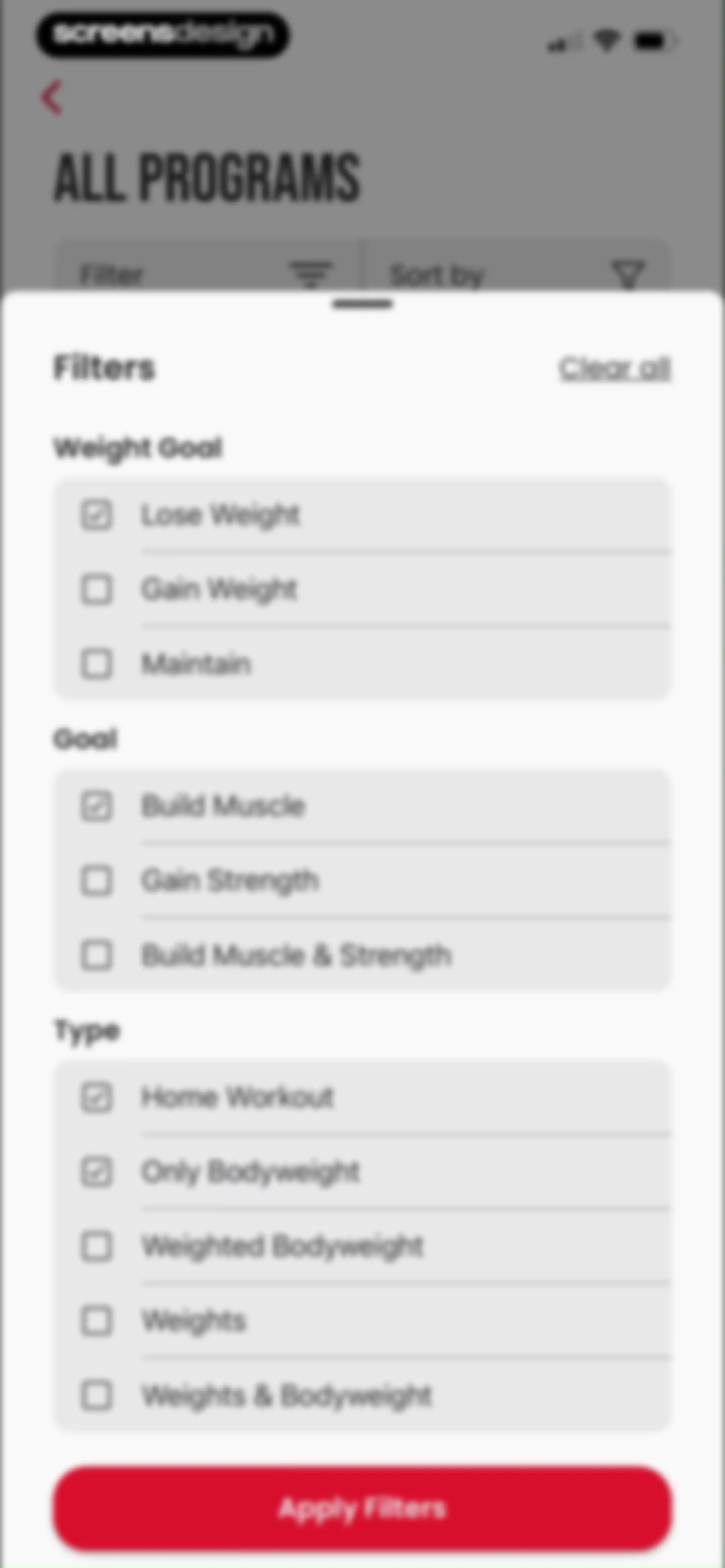 90 Day Challenge screen 99