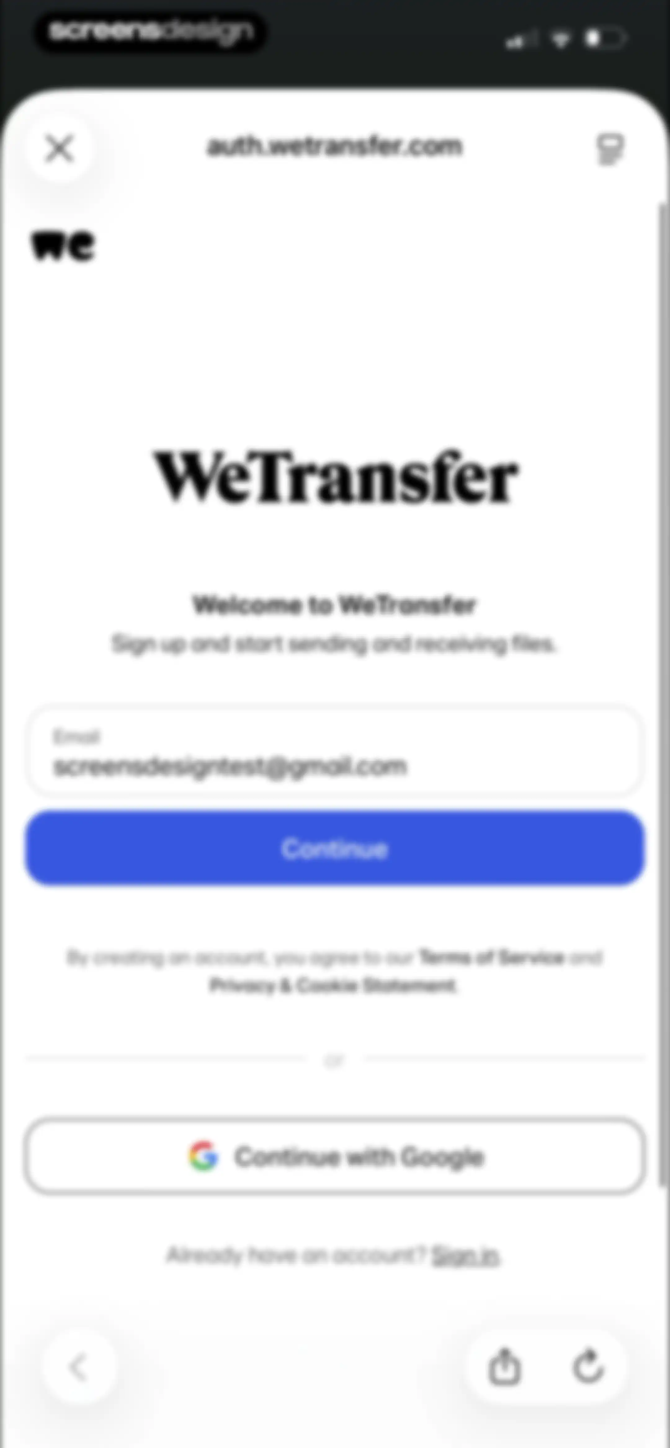 Collect by WeTransfer screen 12