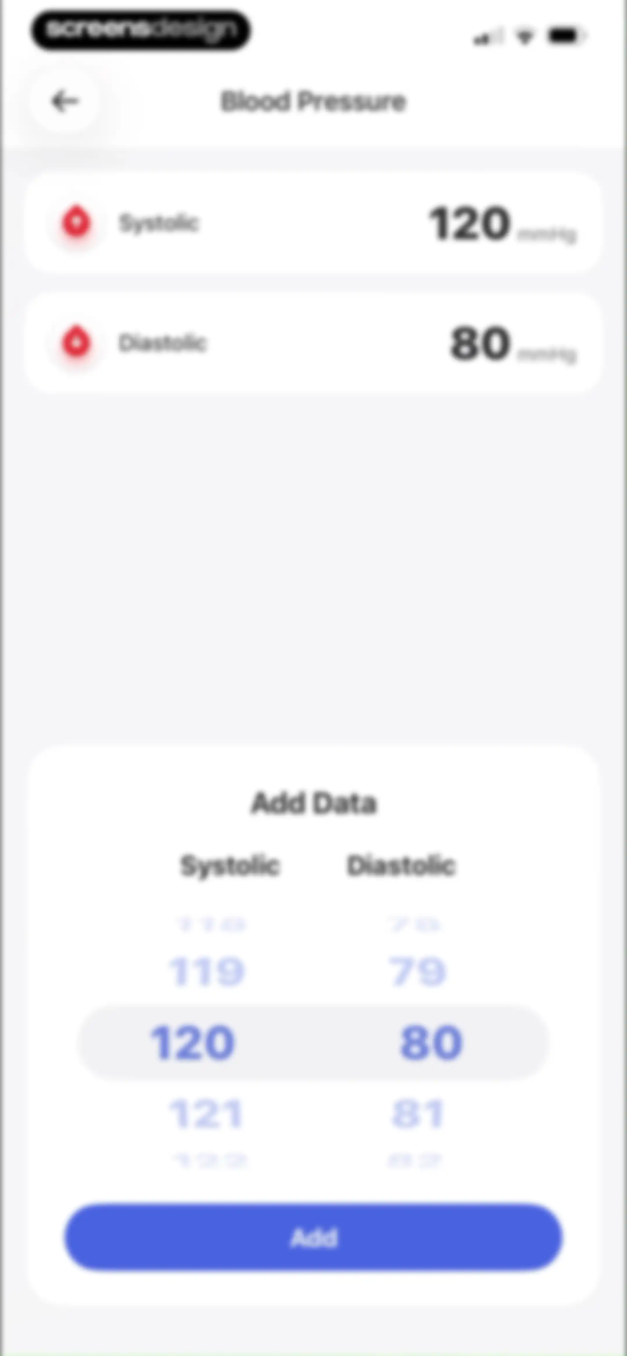 Health Tracker- HeartRate & BP screen 37