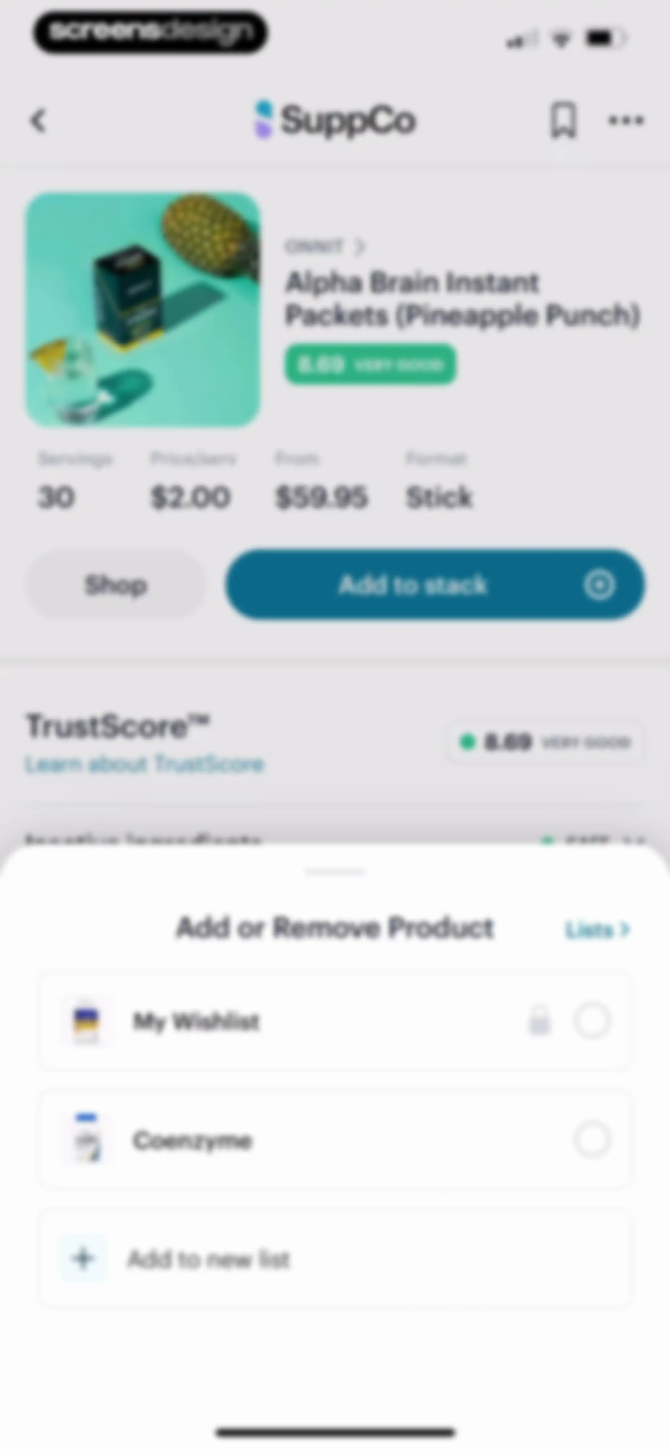 SuppCo: Supplement Scanner screen 146
