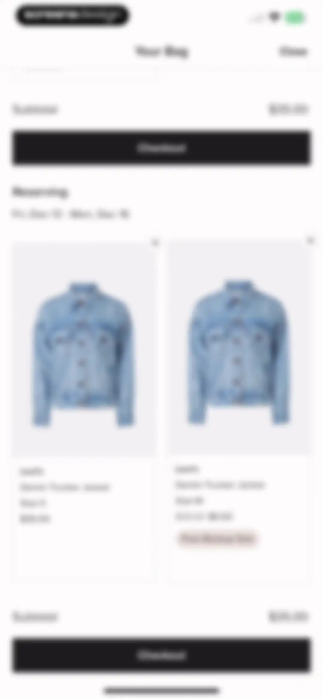 Rent the Runway (RTR) screen 82