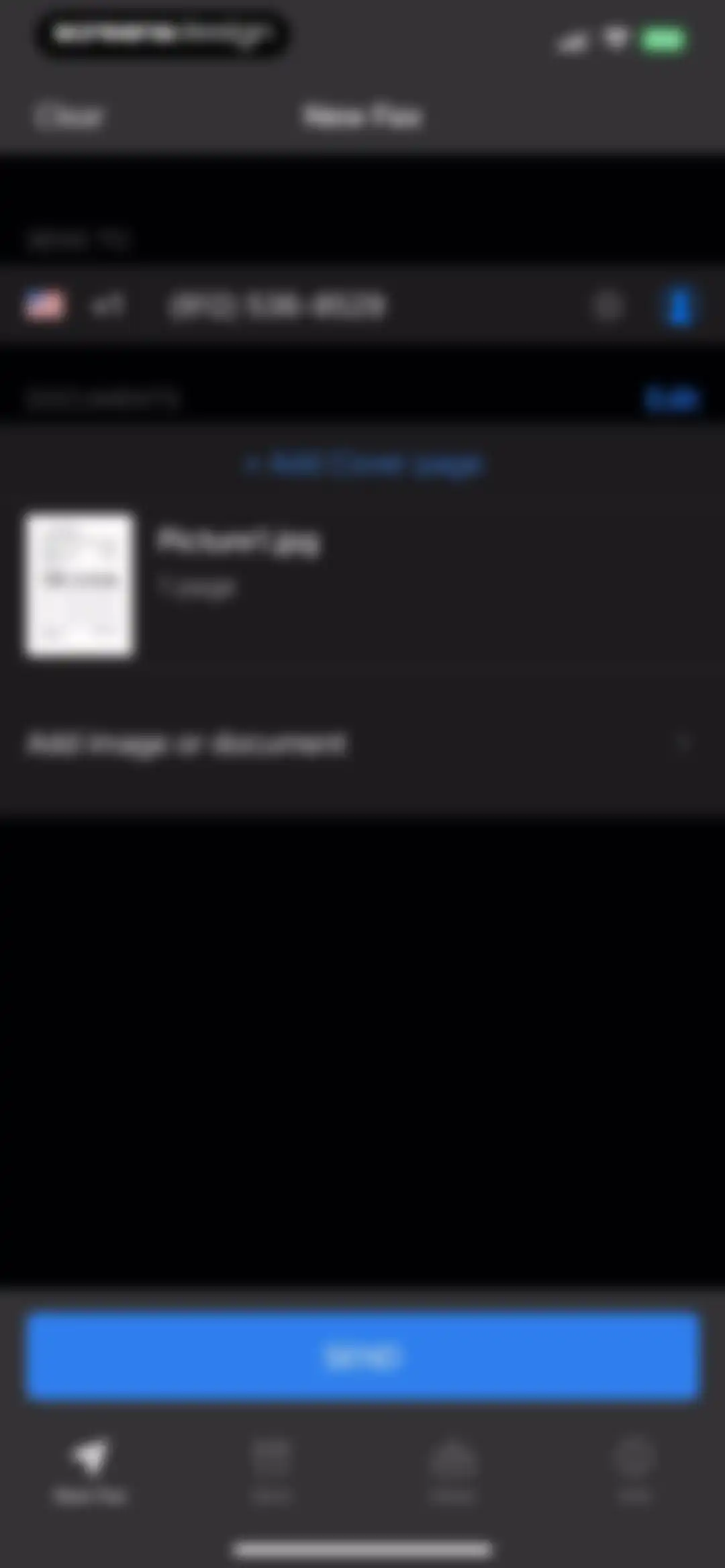 FAX from iPhone: Send Doc App screen 6