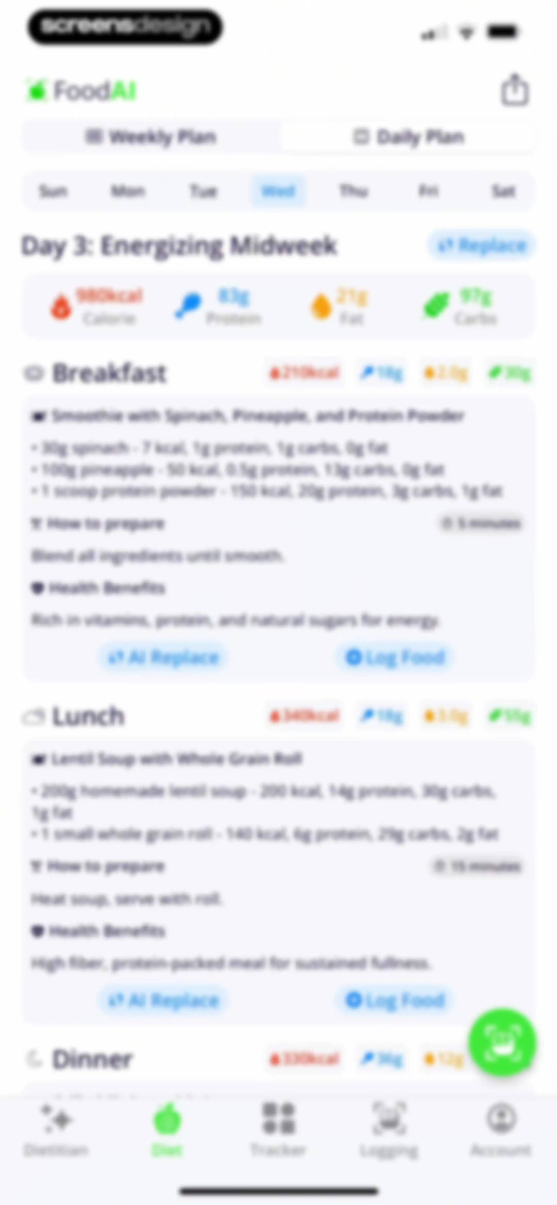 Calorie Tracker・Diet: Food AI screen 85