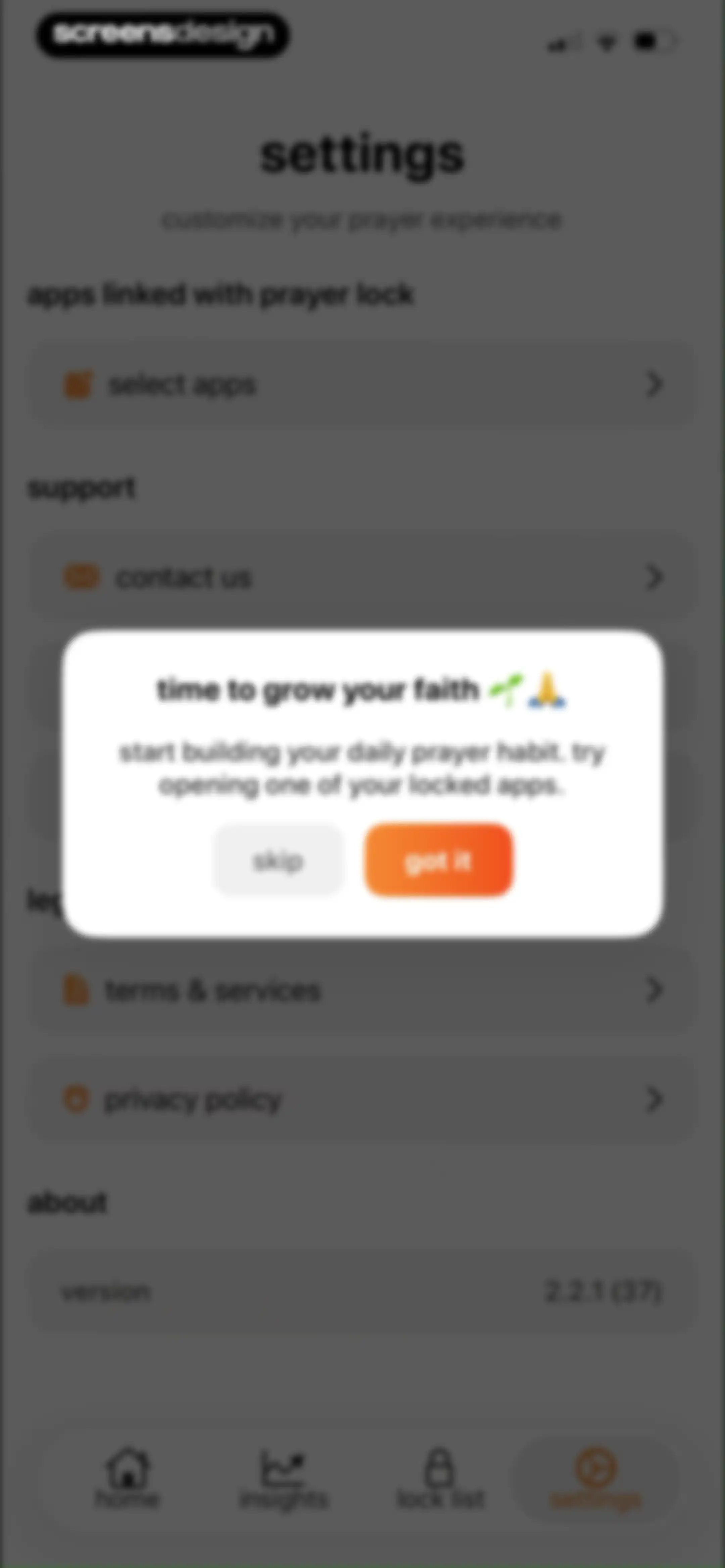 prayer lock: christian focus screen 68