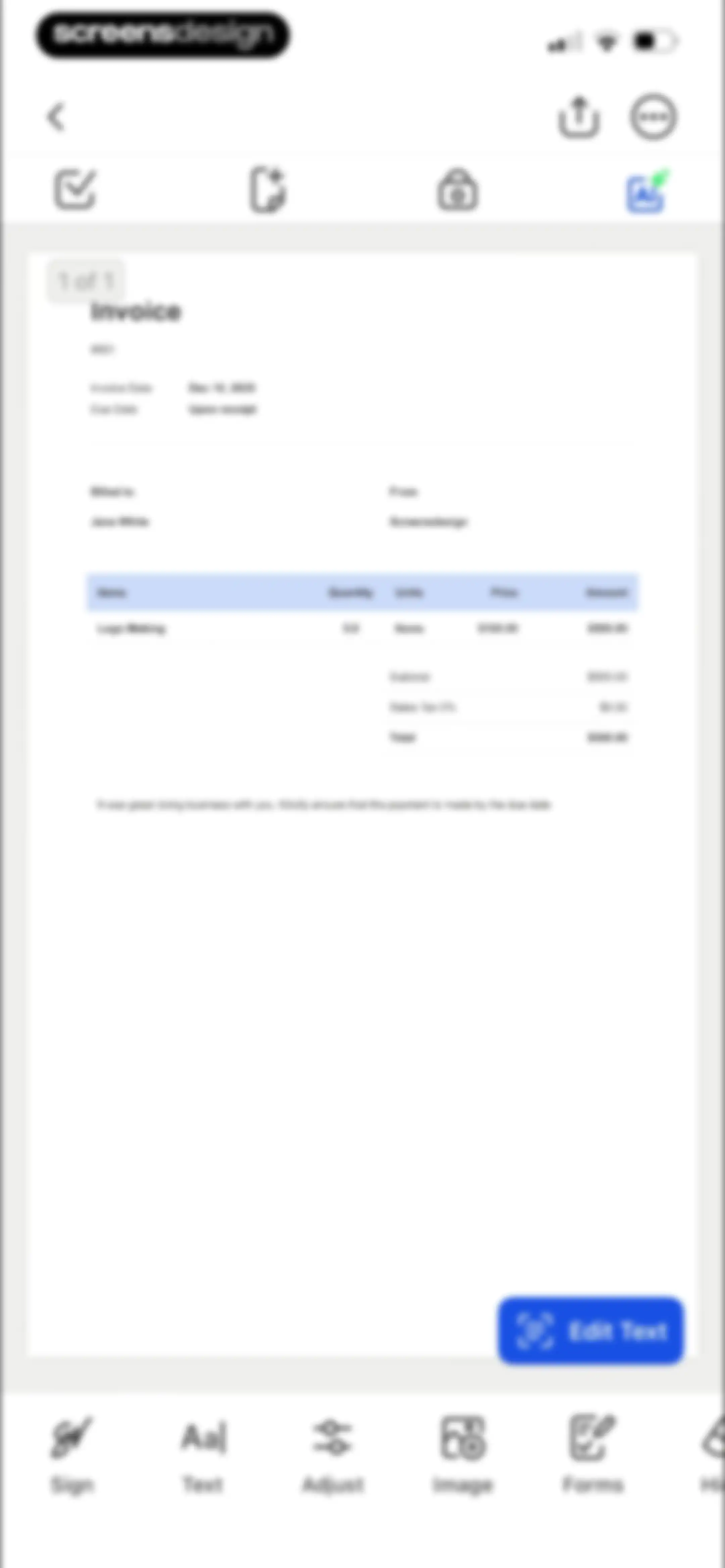 Forma: PDF Document Editor screen 144