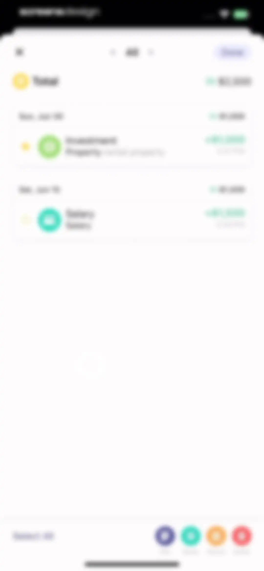 Budget app - spending tracker screen 67