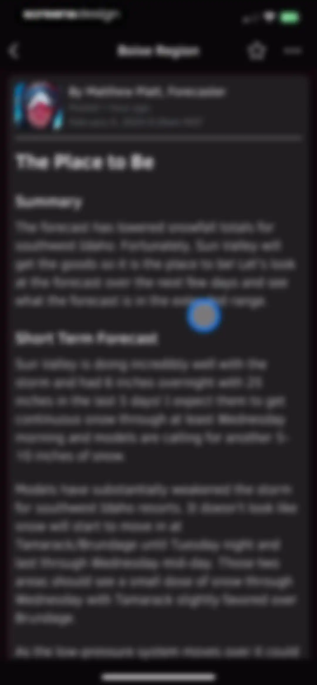 OpenSnow screen 38