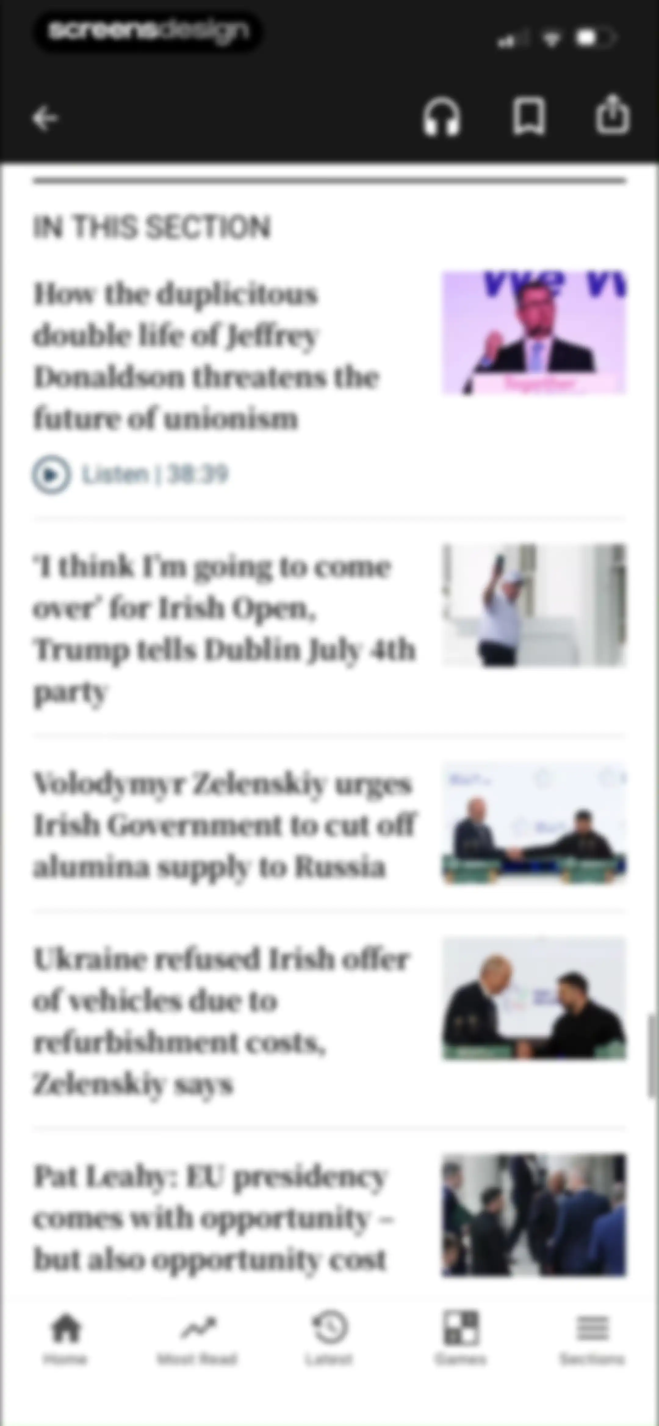 The Irish Times screen 21