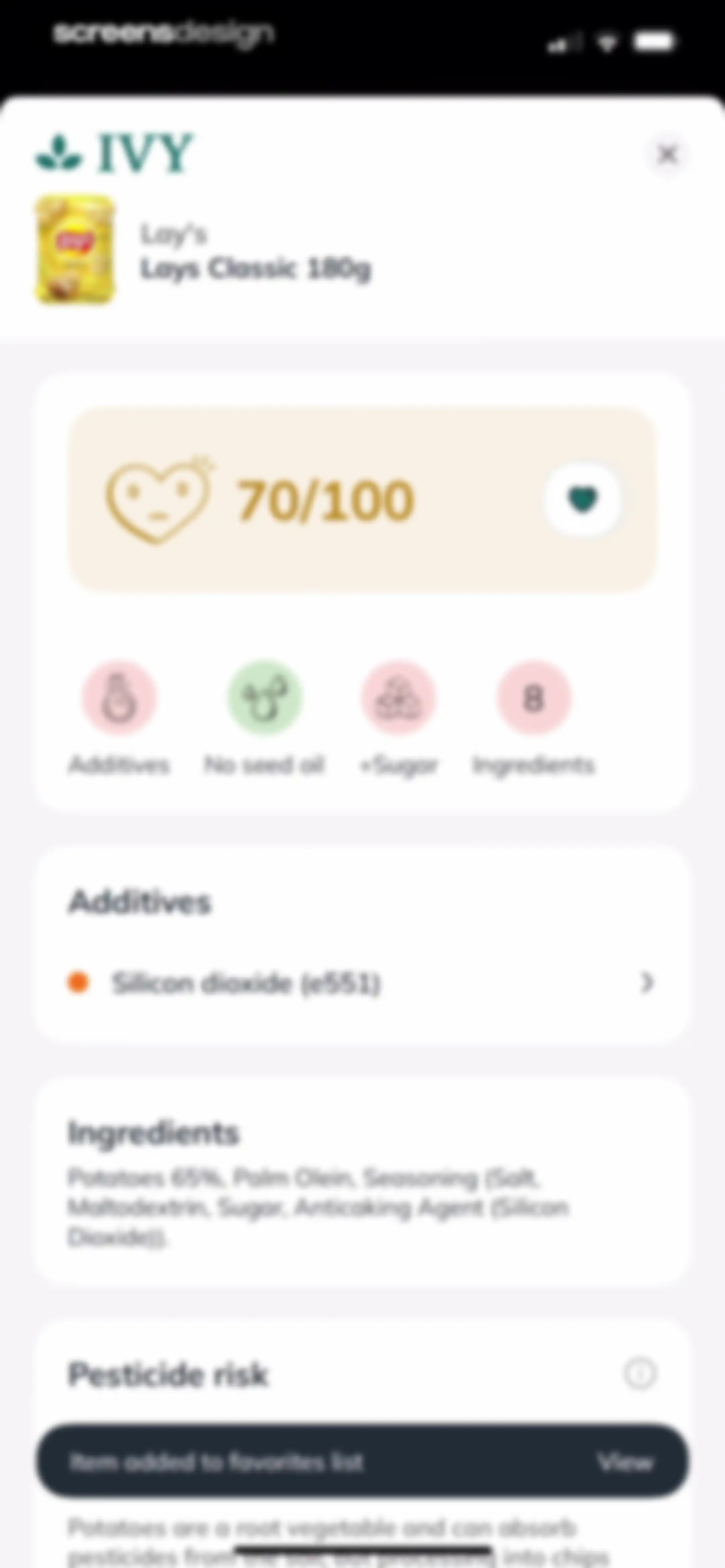 Ivy: Processed Food Scanner screen 44
