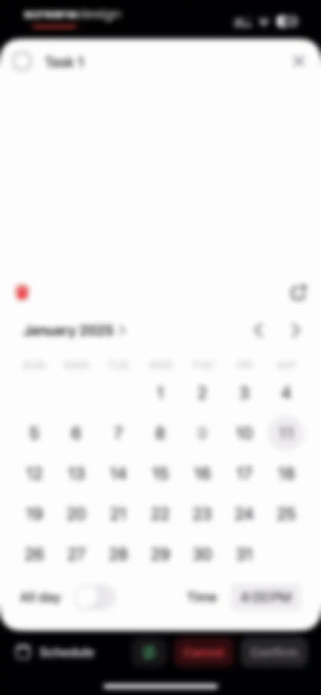Amie - Todos, calendar screen 34
