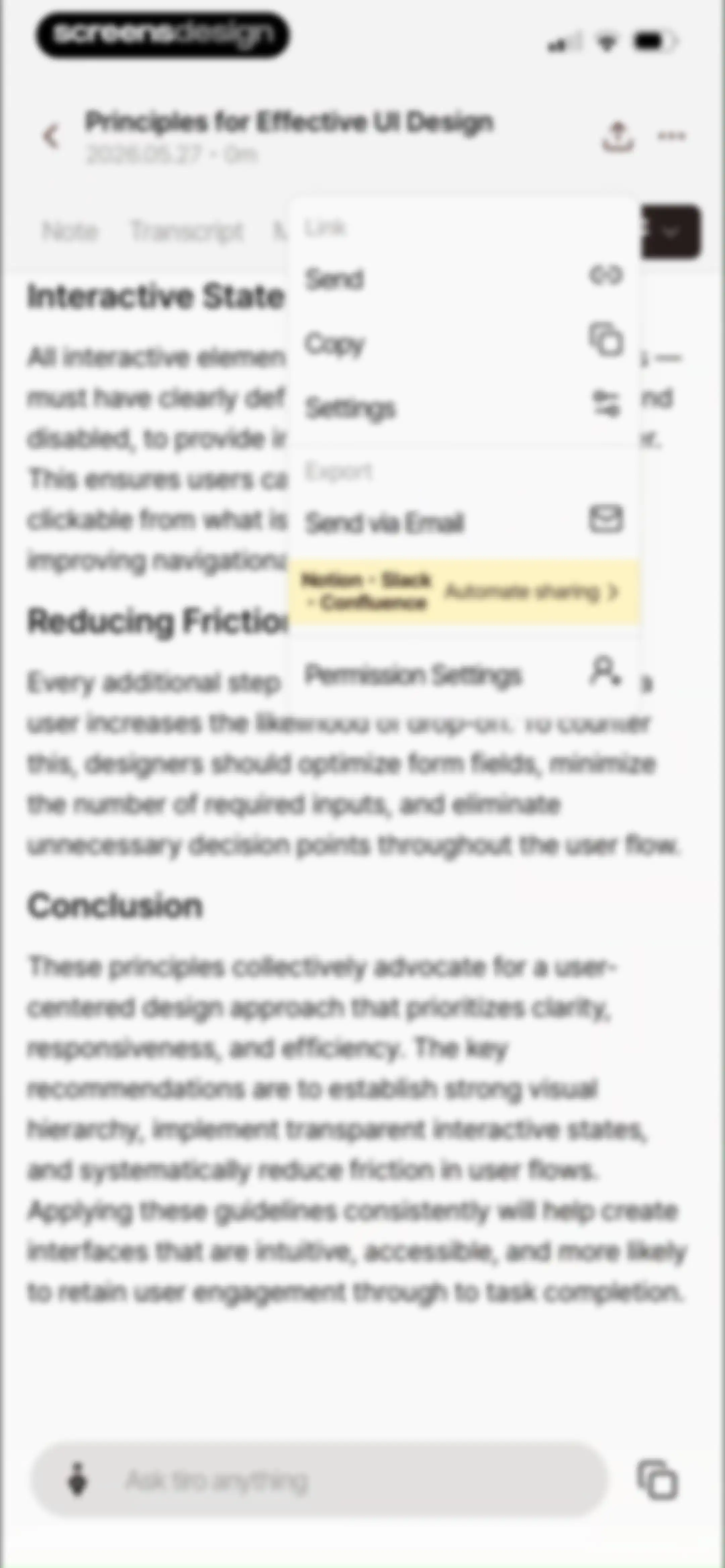 Tiro - AI Meeting Notes screen 36