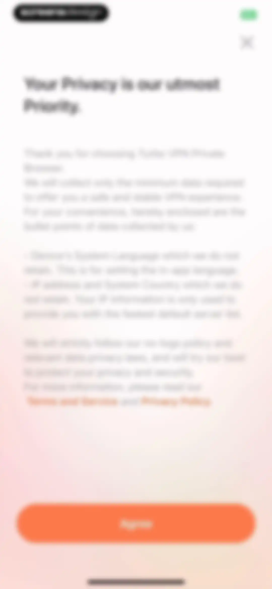 Turbo VPN Private Browser screen 2