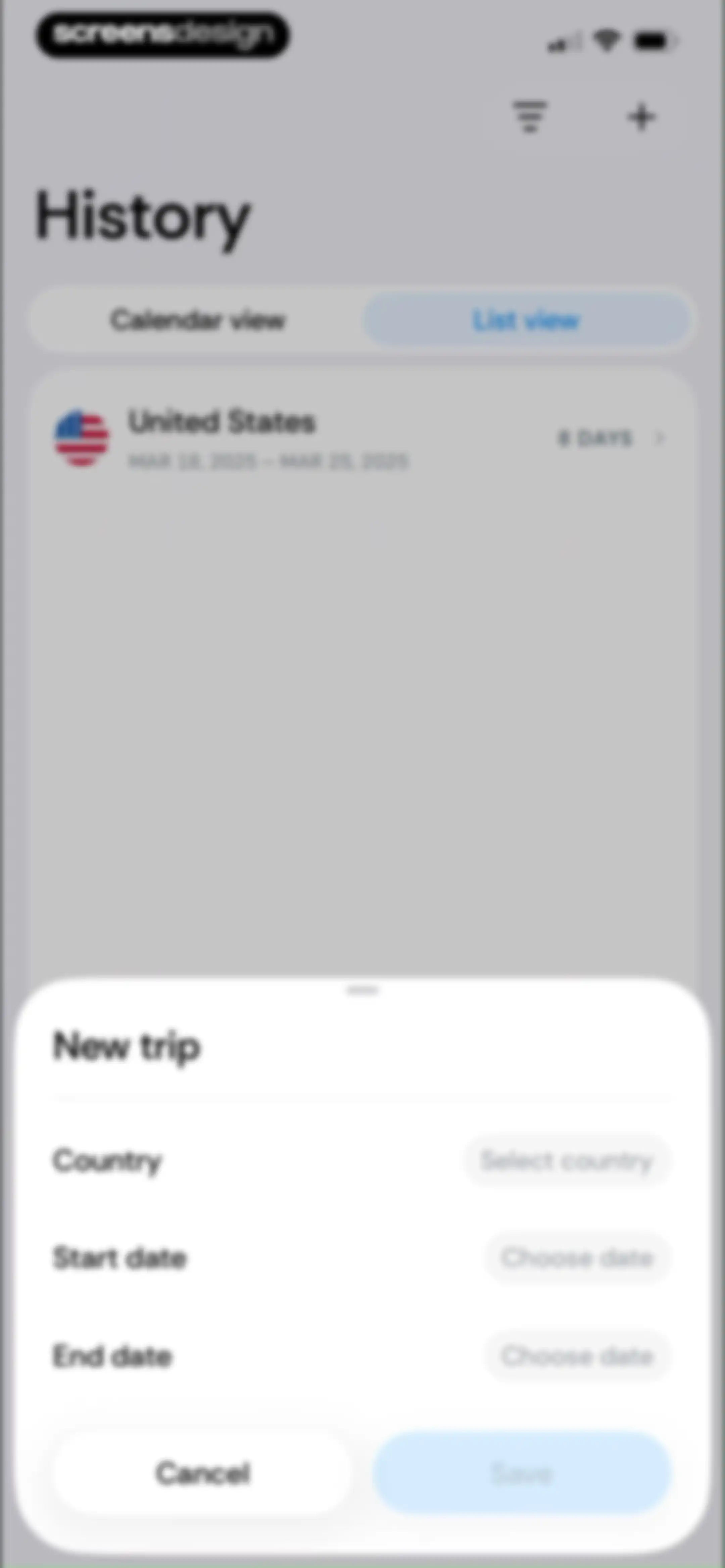 Country Days Tracker: Bounded screen 81