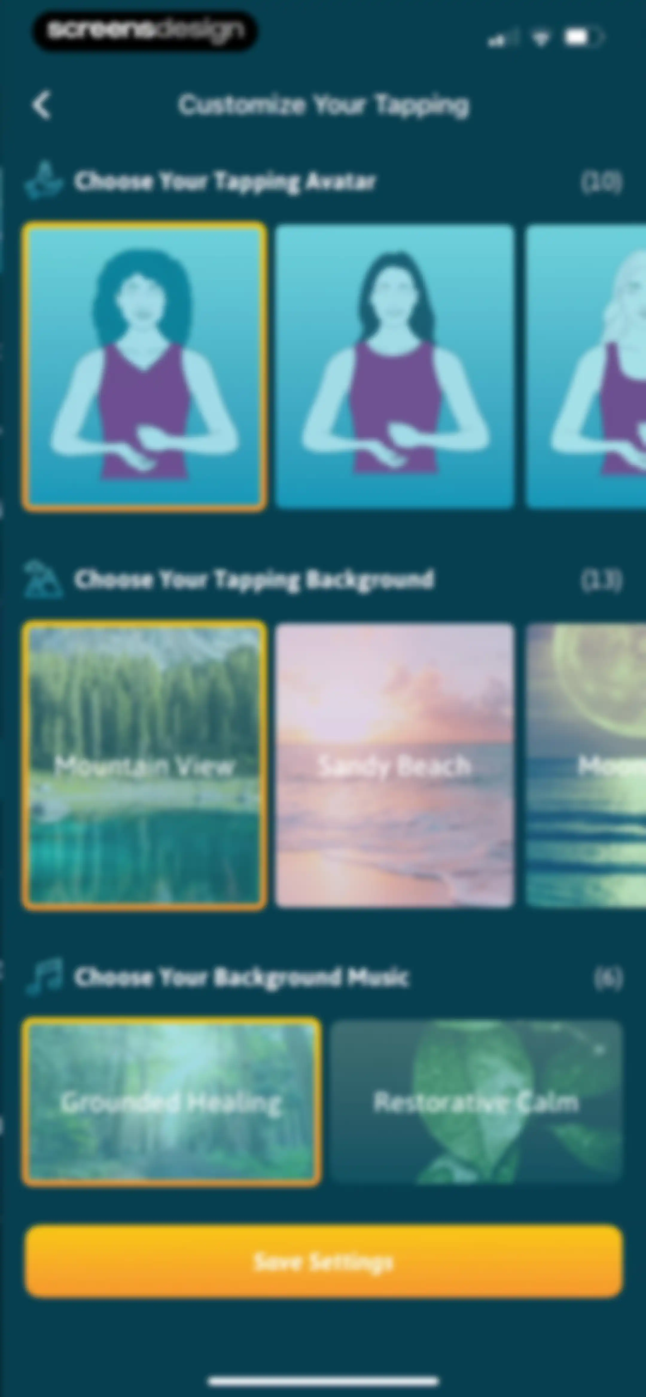 The Tapping Solution screen 100